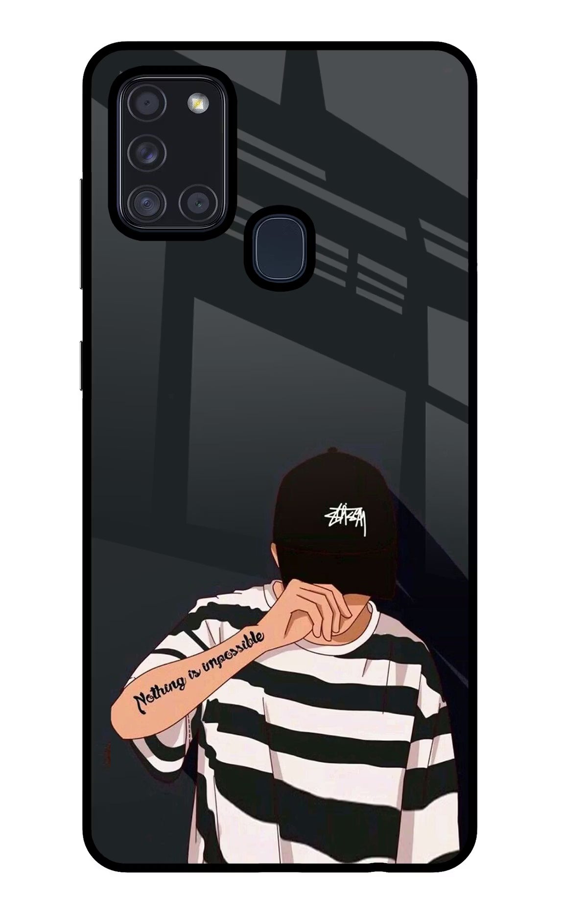 Aesthetic Boy Samsung A21s Back Cover - Aesthetic Boy Samsung A21s Glass Case Back Cover by Casekaro Aesthetic Boy Samsung A21s Glass Case Back Cover by Casekaro