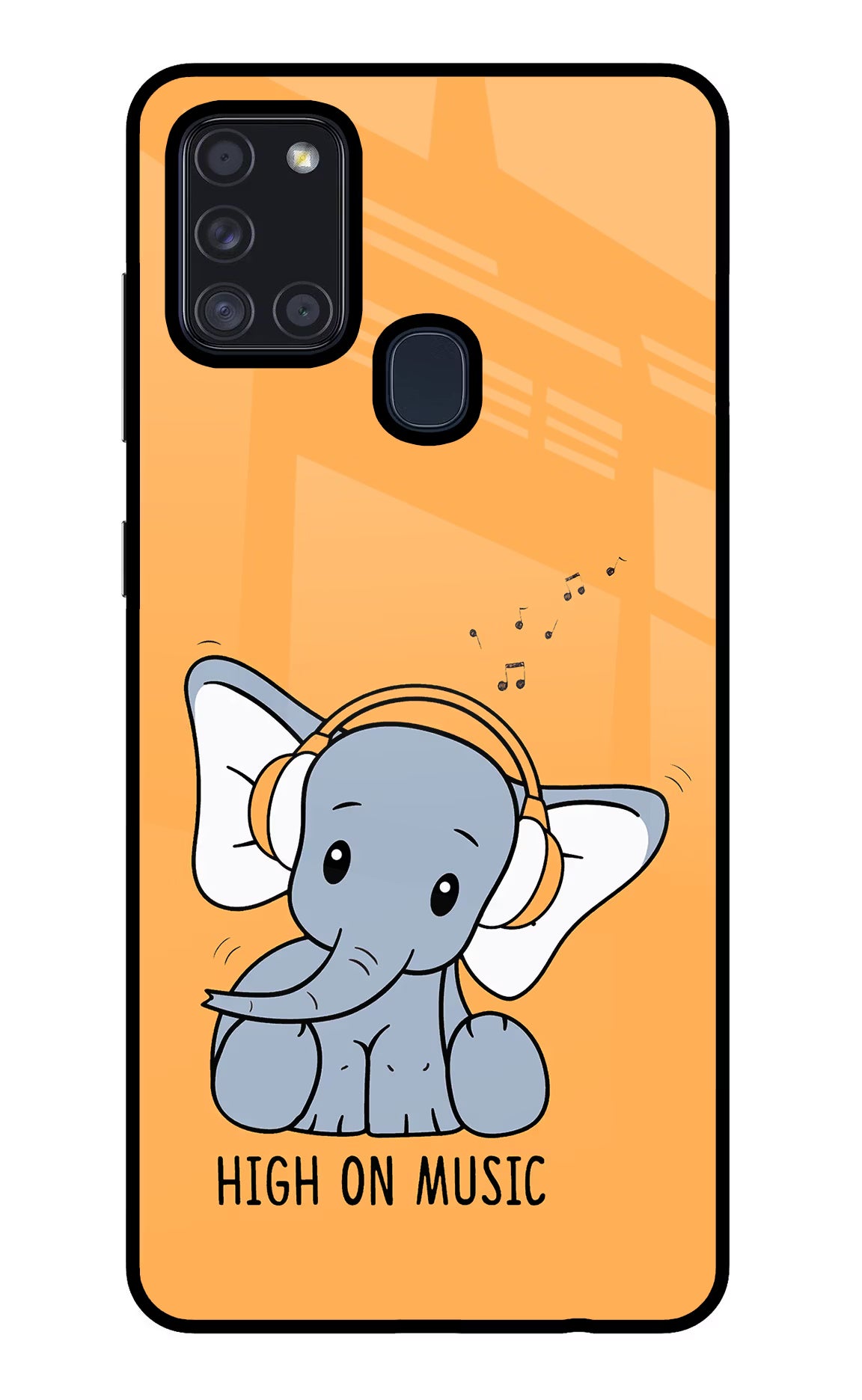 High On Music Samsung A21s Back Cover - High On Music Samsung A21s Glass Case Back Cover by Casekaro High On Music Samsung A21s Glass Case Back Cover by Casekaro