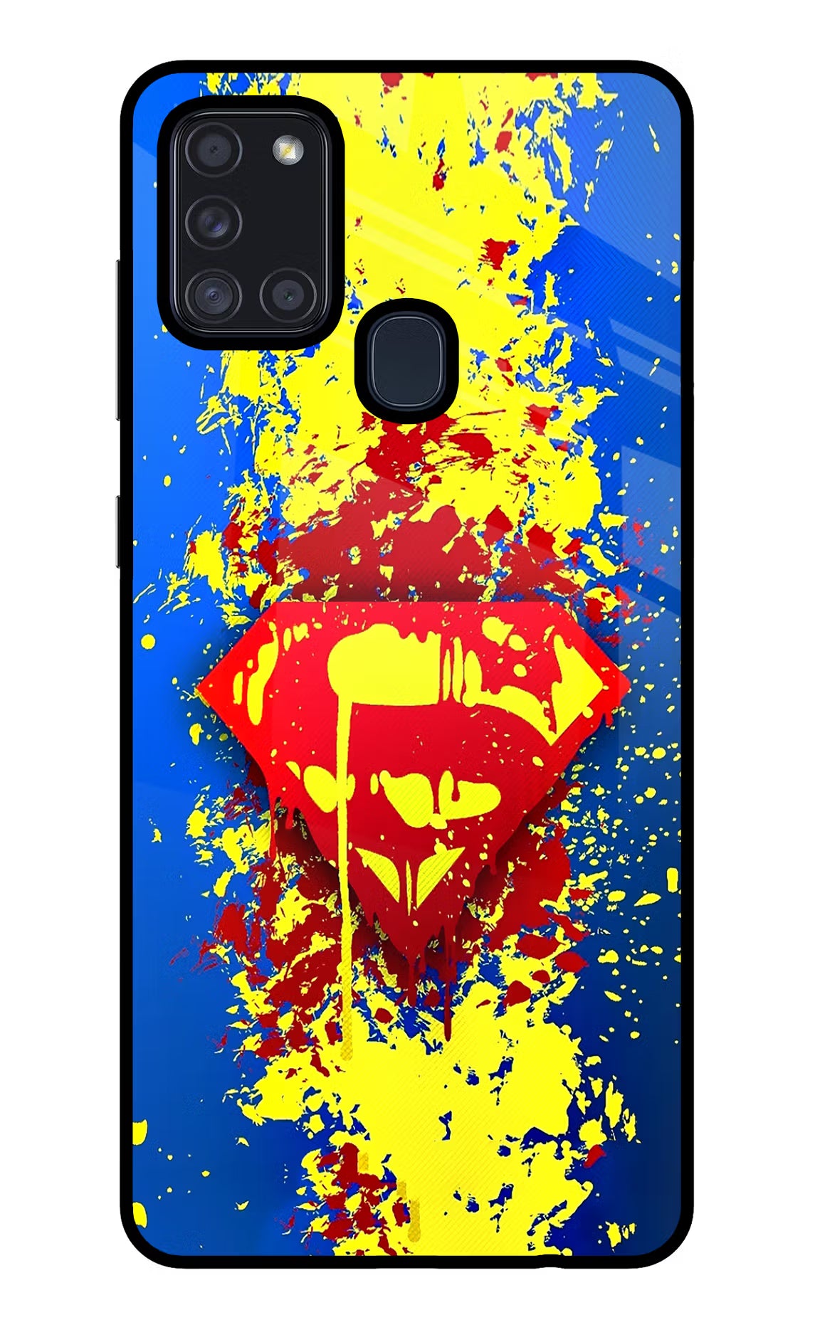 Superman logo Samsung A21s Back Cover - Superman logo Samsung A21s Glass Case Back Cover by Casekaro Superman logo Samsung A21s Glass Case Back Cover by Casekaro