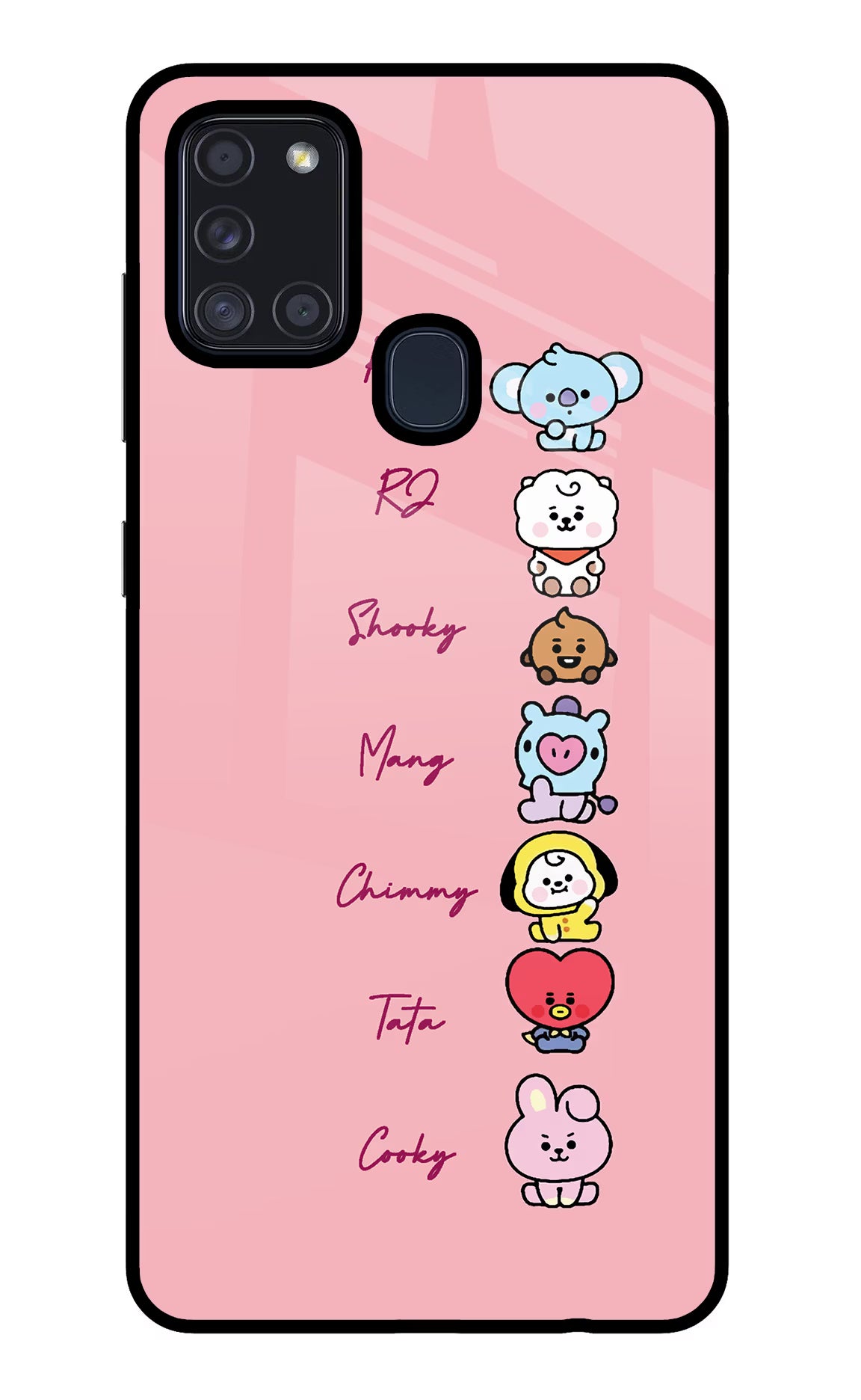 BTS names Samsung A21s Back Cover - BTS names Samsung A21s Glass Case Back Cover by Casekaro BTS names Samsung A21s Glass Case Back Cover by Casekaro