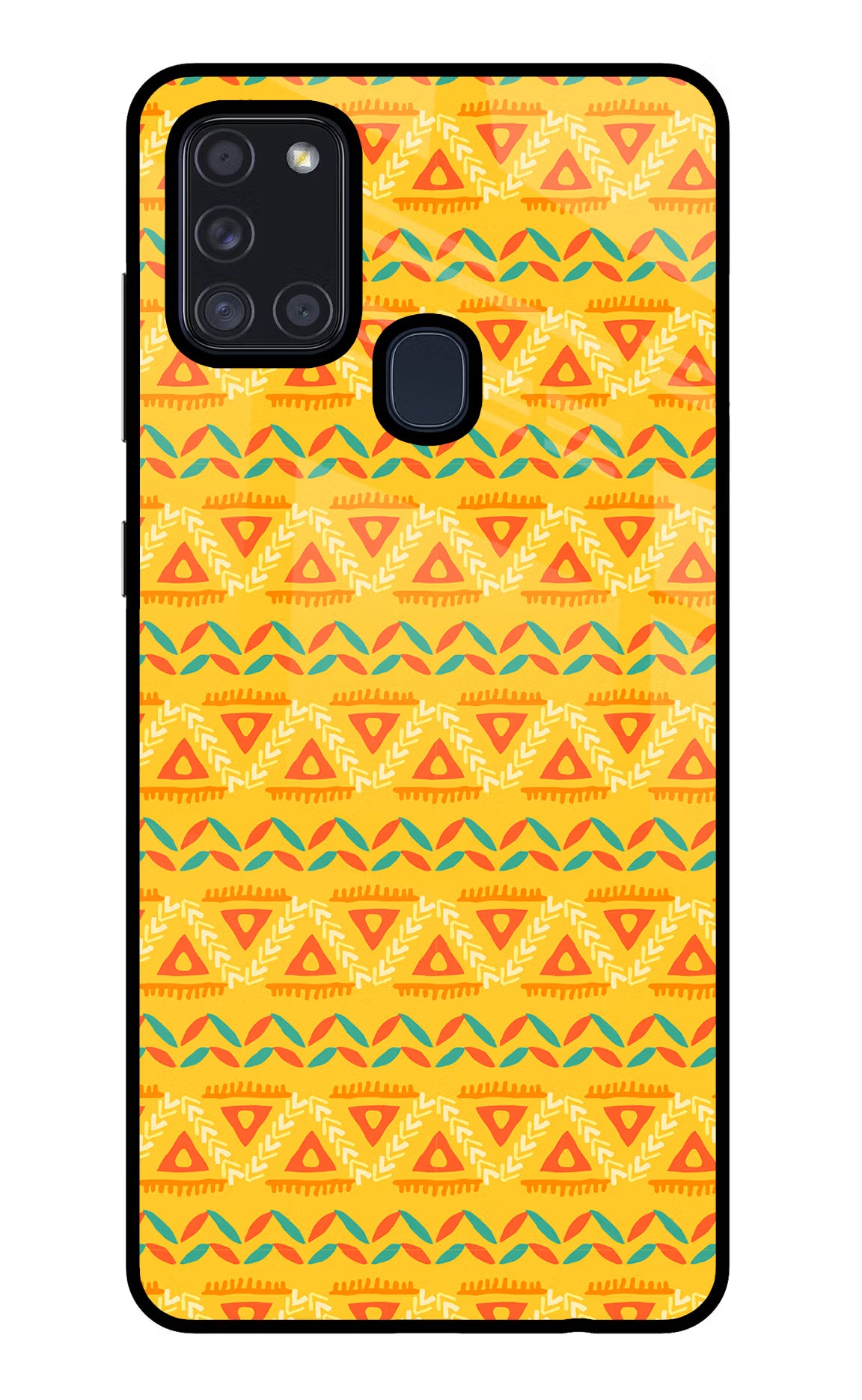 Tribal Pattern Samsung A21s Back Cover - Tribal Pattern Samsung A21s Glass Case Back Cover by Casekaro Tribal Pattern Samsung A21s Glass Case Back Cover by Casekaro