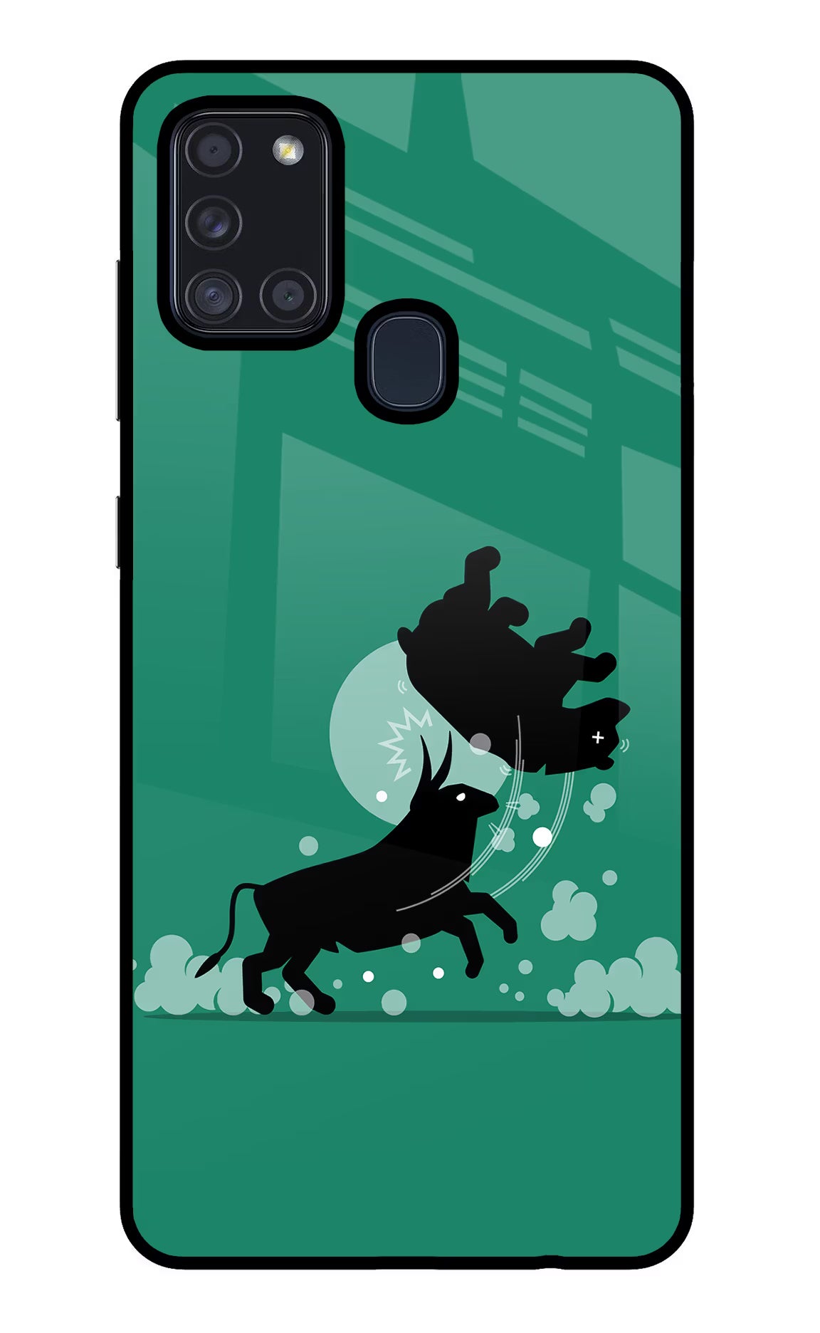 Bull Conqueror Samsung A21s Glass Case - Bull Conqueror Samsung A21s Glass Case Bull Conqueror Samsung A21s Glass Case
