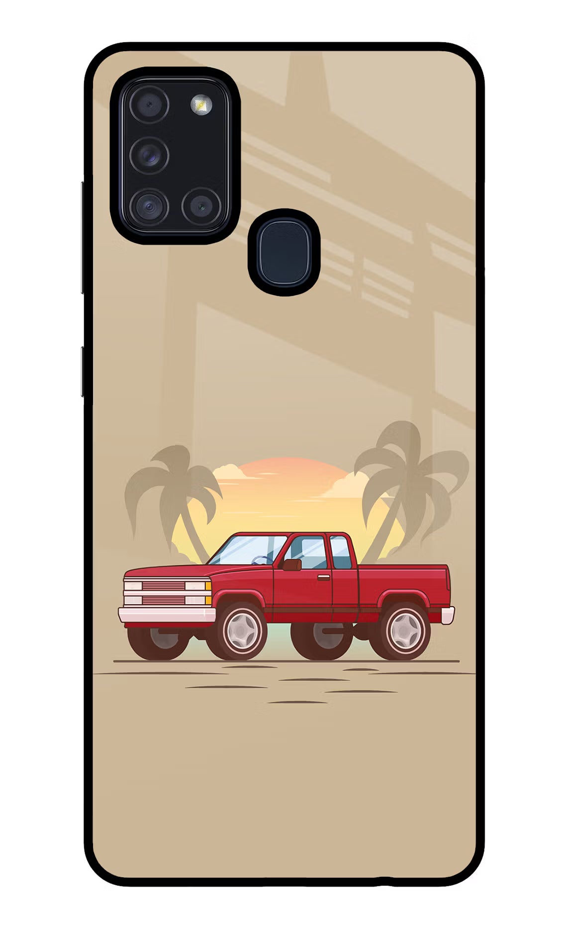 Desert Classic Drive Samsung A21s Back Cover - Desert Classic Drive Samsung A21s Glass Case Back Cover by Casekaro Desert Classic Drive Samsung A21s Glass Case Back Cover by Casekaro