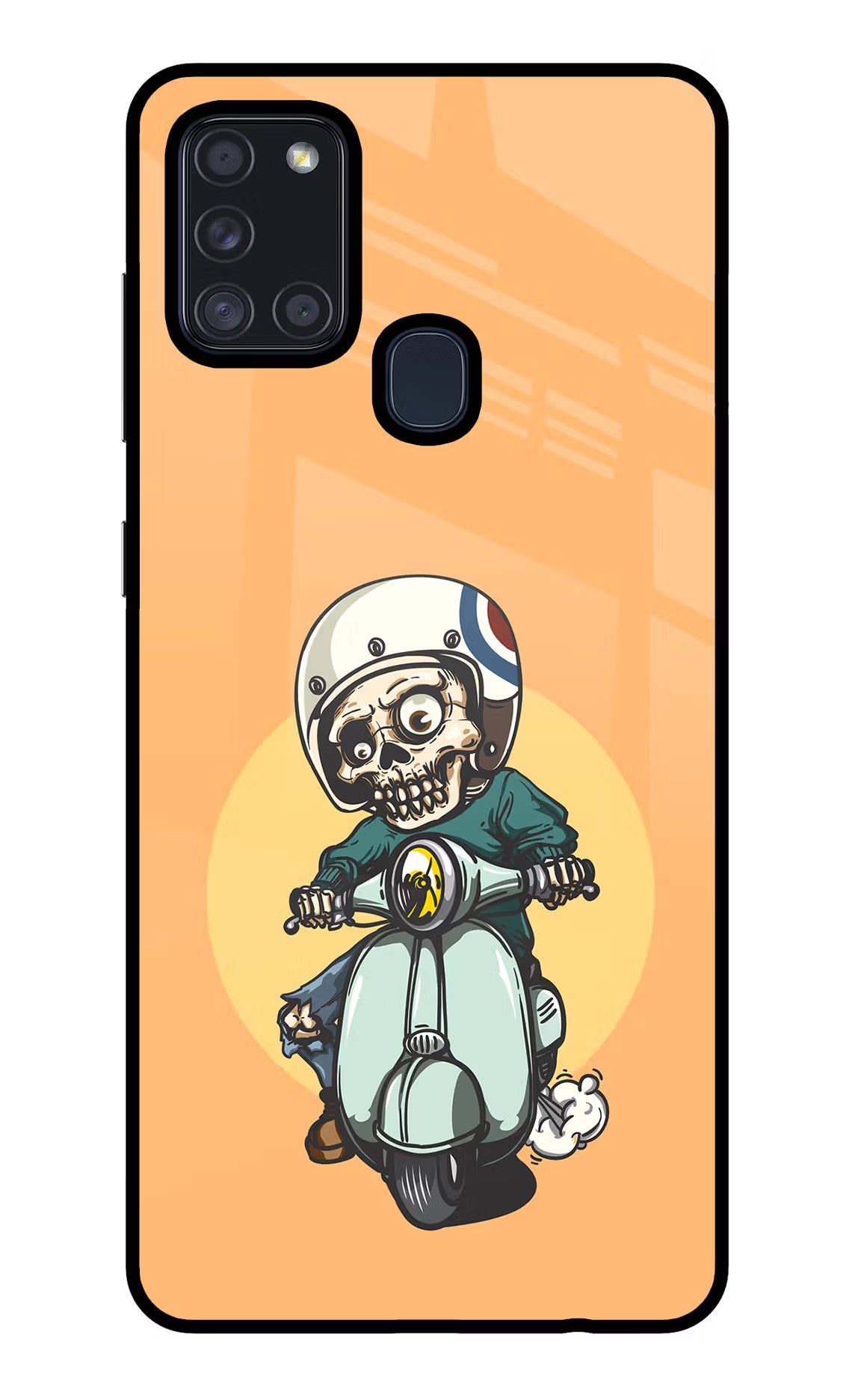 Undead Biker Samsung A21s Glass Case - Undead Biker Samsung A21s Glass Case Undead Biker Samsung A21s Glass Case
