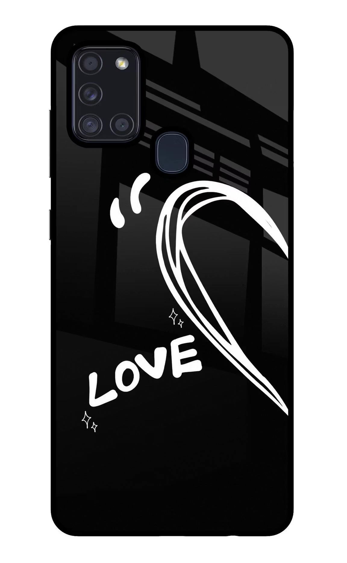 Love Line Samsung A21s Glass Case - Love Line Samsung A21s Glass Case Love Line Samsung A21s Glass Case