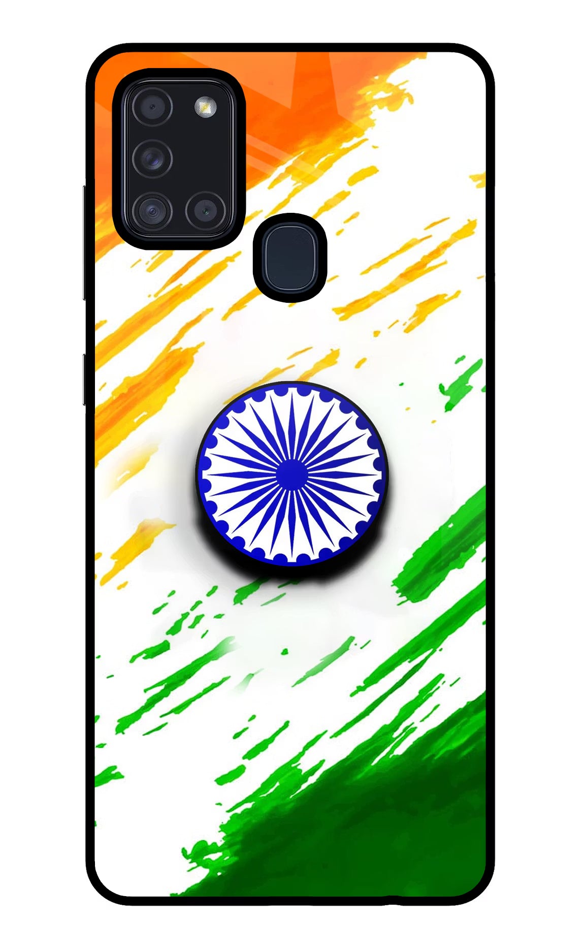 Indian Flag Ashoka Chakra Samsung A21s Glass Case - Indian Flag Ashoka Chakra Samsung A21s Glass Case Indian Flag Ashoka Chakra Samsung A21s Glass Case