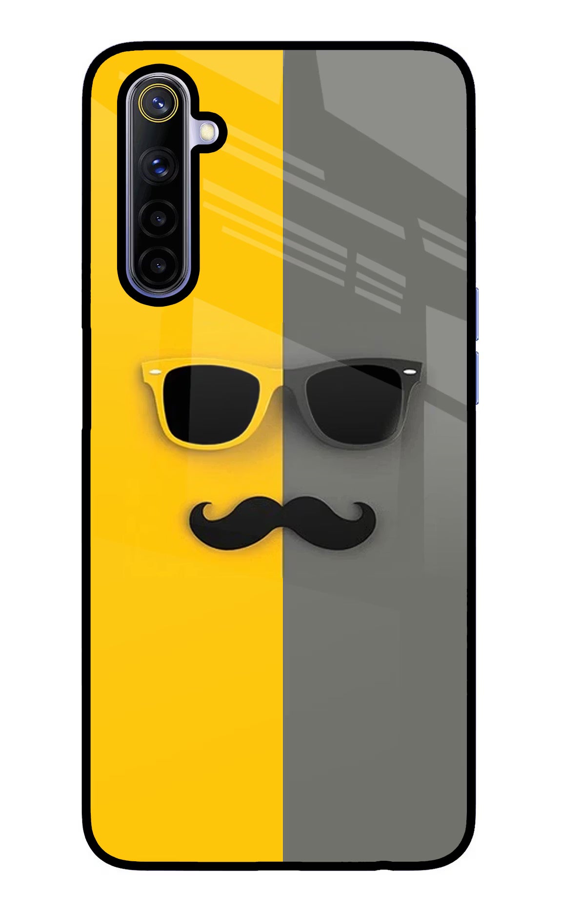 Sunglasses with Mustache Realme 6/6i Glass Case - Sunglasses with Mustache Realme 6/6i Glass Case Sunglasses with Mustache Realme 6/6i Glass Case