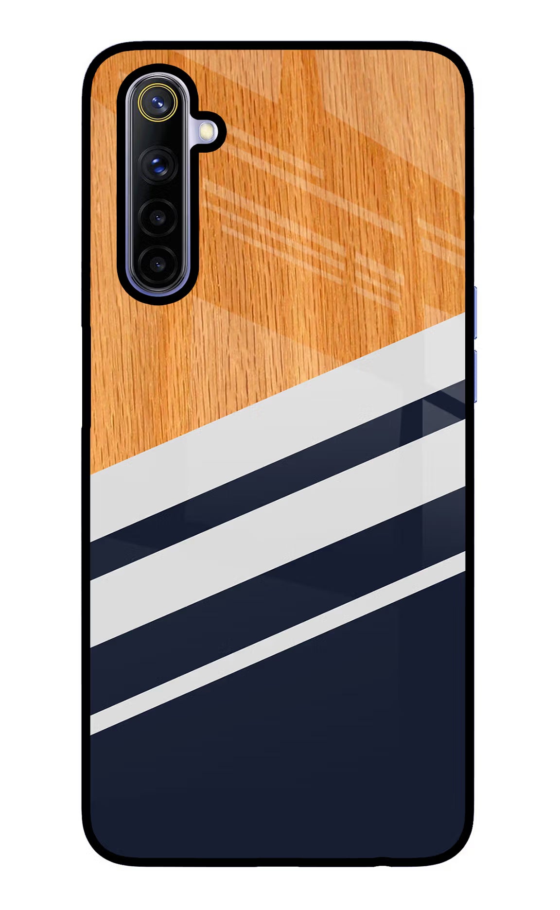 Blue and white wooden Realme 6/6i Glass Case - Blue and white wooden Realme 6/6i Glass Case Blue and white wooden Realme 6/6i Glass Case