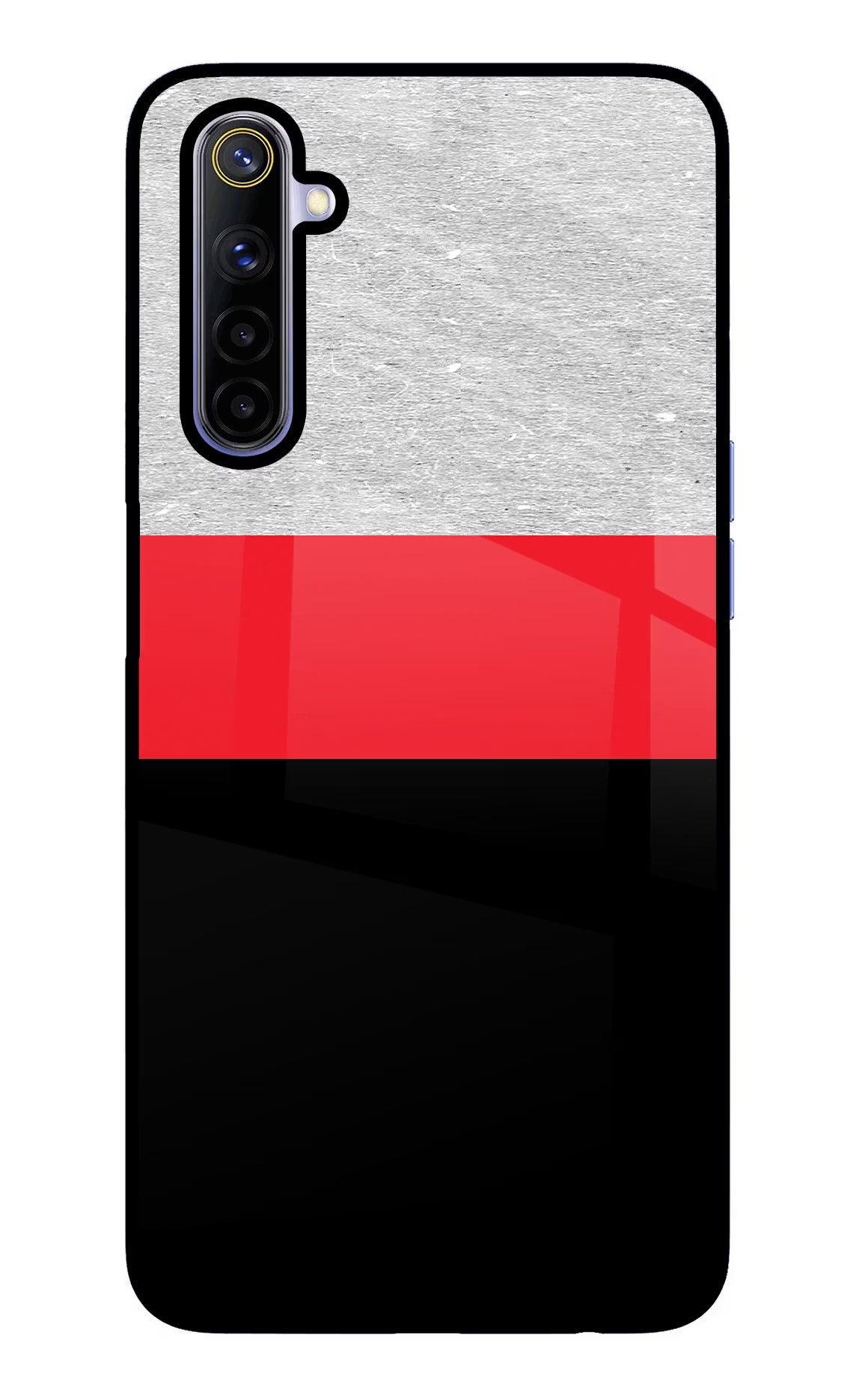 Tri Color Pattern Realme 6/6i Glass Case - Tri Color Pattern Realme 6/6i Glass Case Tri Color Pattern Realme 6/6i Glass Case