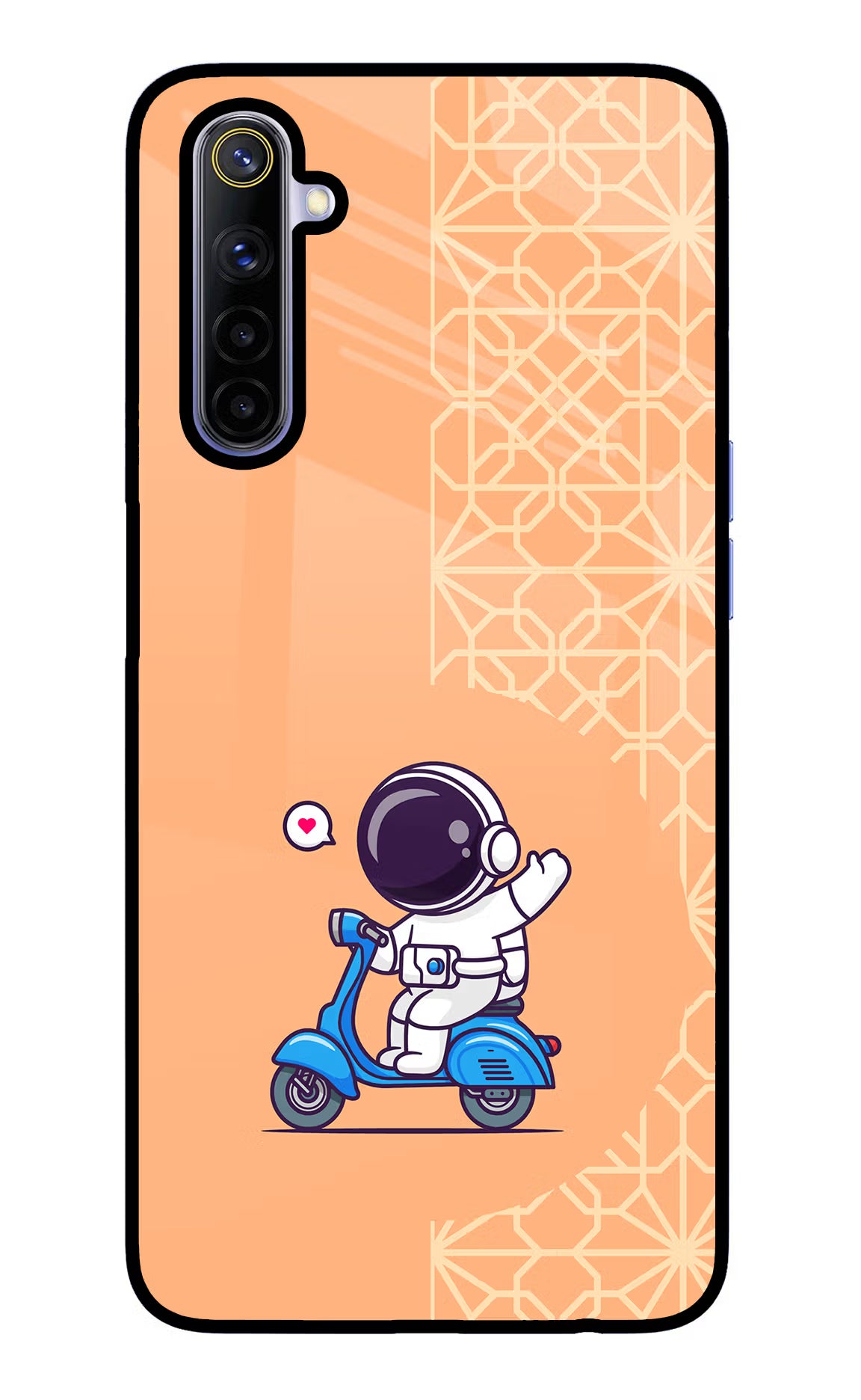 Cute Astronaut Riding Realme 6/6i Glass Case - Cute Astronaut Riding Realme 6/6i Glass Case Cute Astronaut Riding Realme 6/6i Glass Case