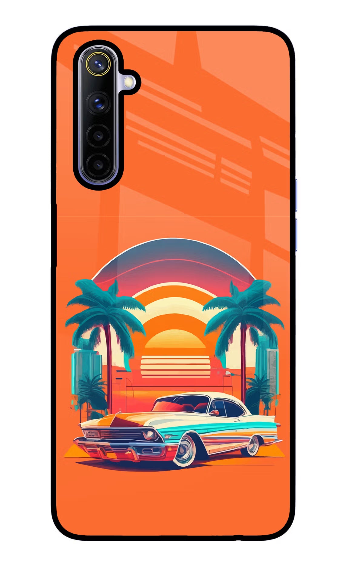 Palm Drive 80s Realme 6/6i Glass Case - Palm Drive 80s Realme 6/6i Glass Case Palm Drive 80s Realme 6/6i Glass Case