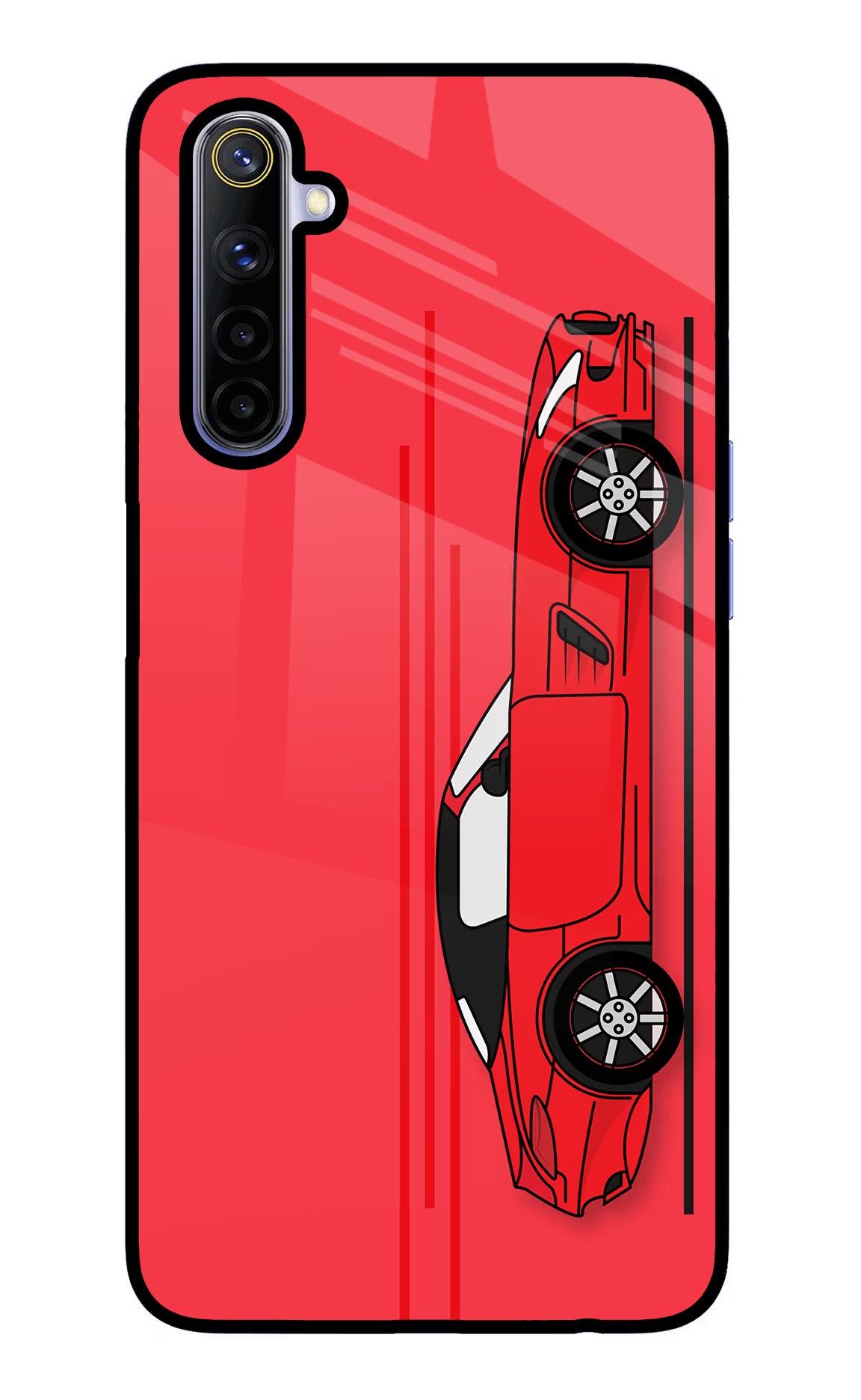 Red Velocity Realme 6/6i Glass Case - Red Velocity Realme 6/6i Glass Case Red Velocity Realme 6/6i Glass Case