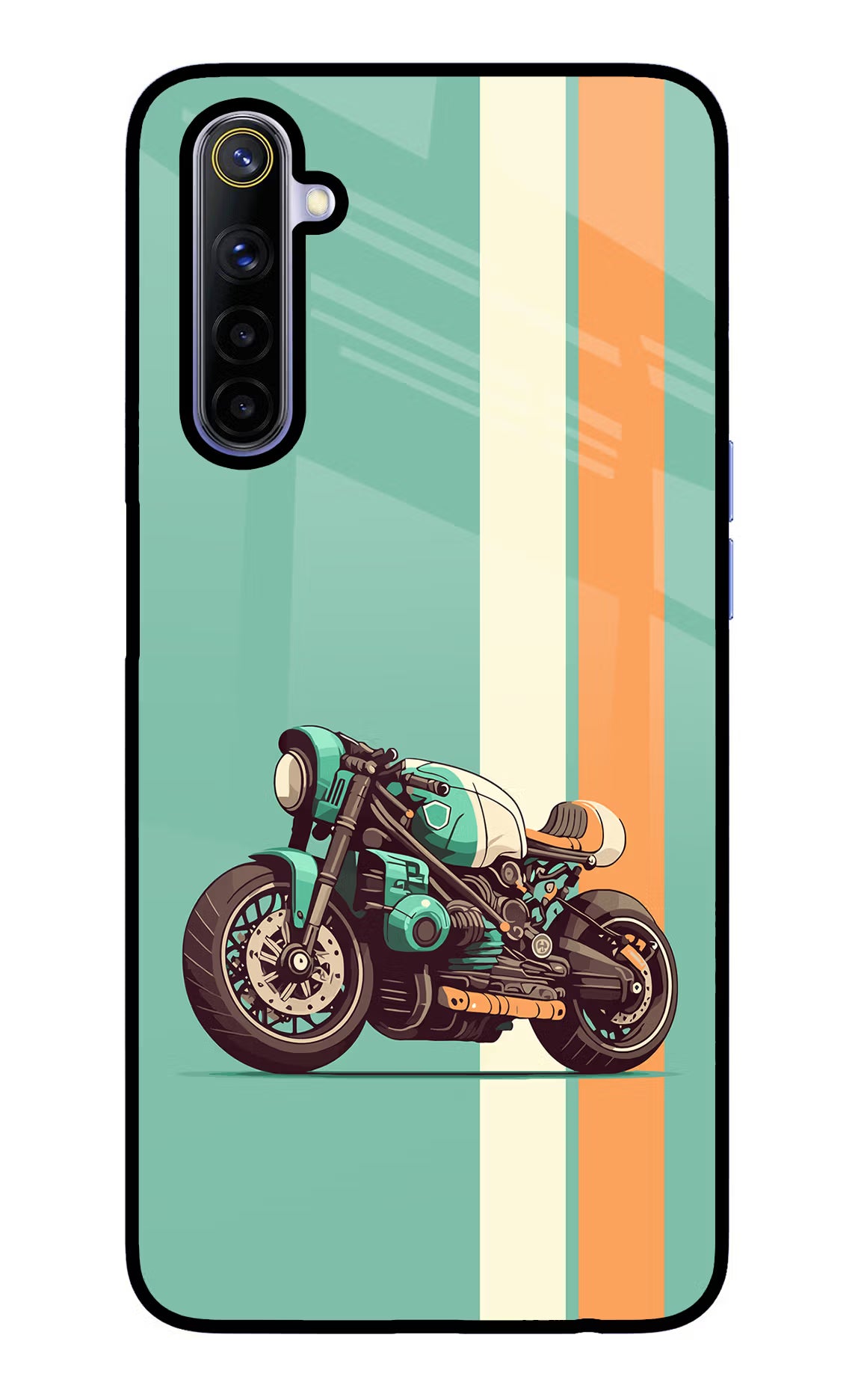 Striped Moto Drift Realme 6/6i Glass Case - Striped Moto Drift Realme 6/6i Glass Case Striped Moto Drift Realme 6/6i Glass Case