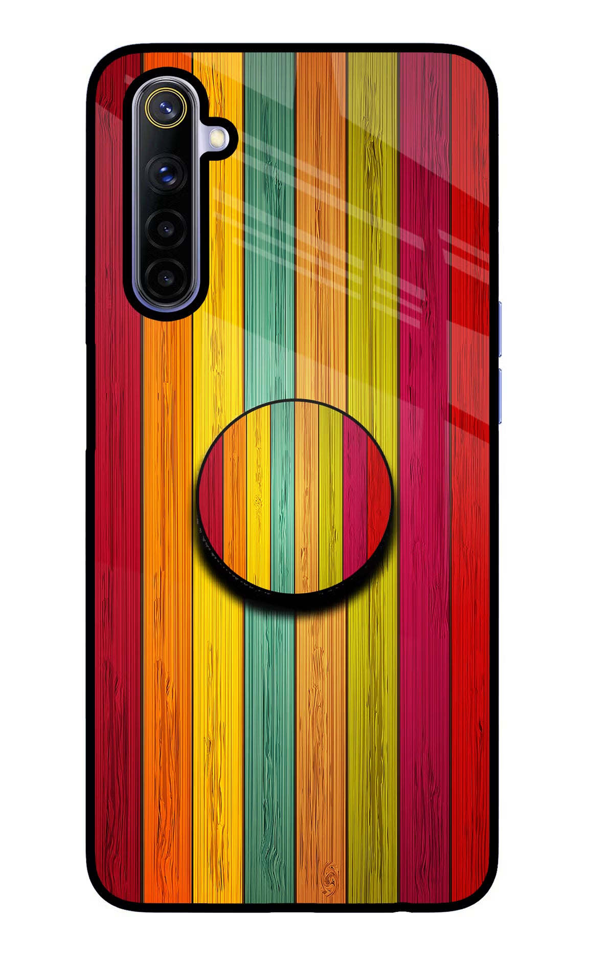 Multicolor Wooden Realme 6/6i Glass Case - Multicolor Wooden Realme 6/6i Glass Case Multicolor Wooden Realme 6/6i Glass Case