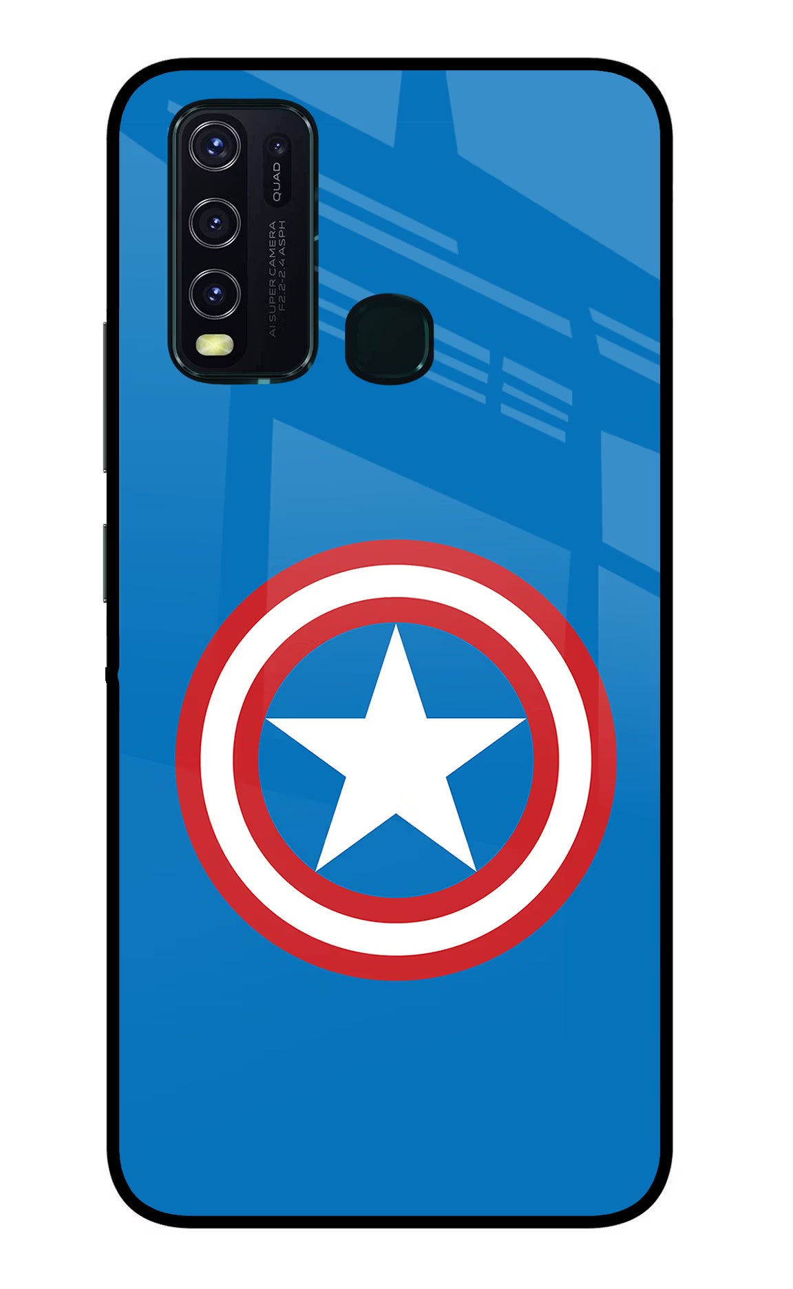Captain America Logo Vivo Y30/Y50 Glass Case - Captain America Logo Vivo Y30/Y50 Glass Case Captain America Logo Vivo Y30/Y50 Glass Case
