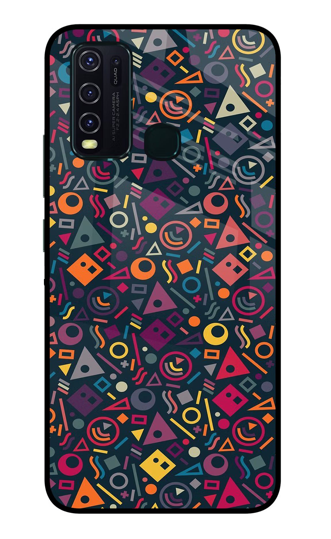 Geometric Abstract Vivo Y30/Y50 Glass Case - Geometric Abstract Vivo Y30/Y50 Glass Case Geometric Abstract Vivo Y30/Y50 Glass Case