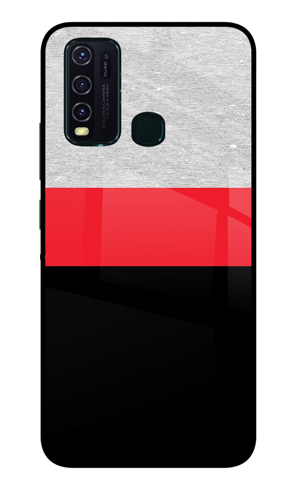 Tri Color Pattern Vivo Y30/Y50 Glass Case - Tri Color Pattern Vivo Y30/Y50 Glass Case Tri Color Pattern Vivo Y30/Y50 Glass Case