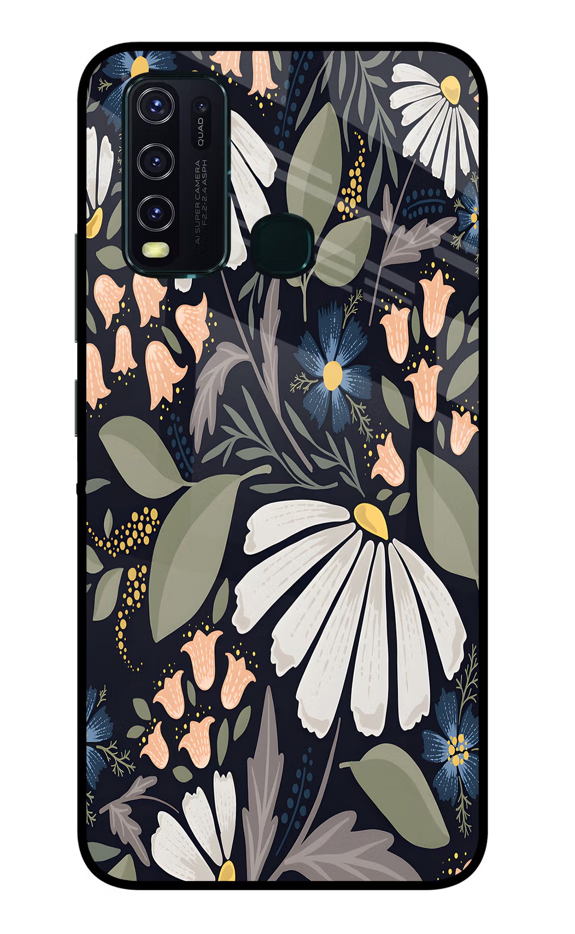 Flowers Art Vivo Y30/Y50 Glass Case - Flowers Art Vivo Y30/Y50 Glass Case Flowers Art Vivo Y30/Y50 Glass Case