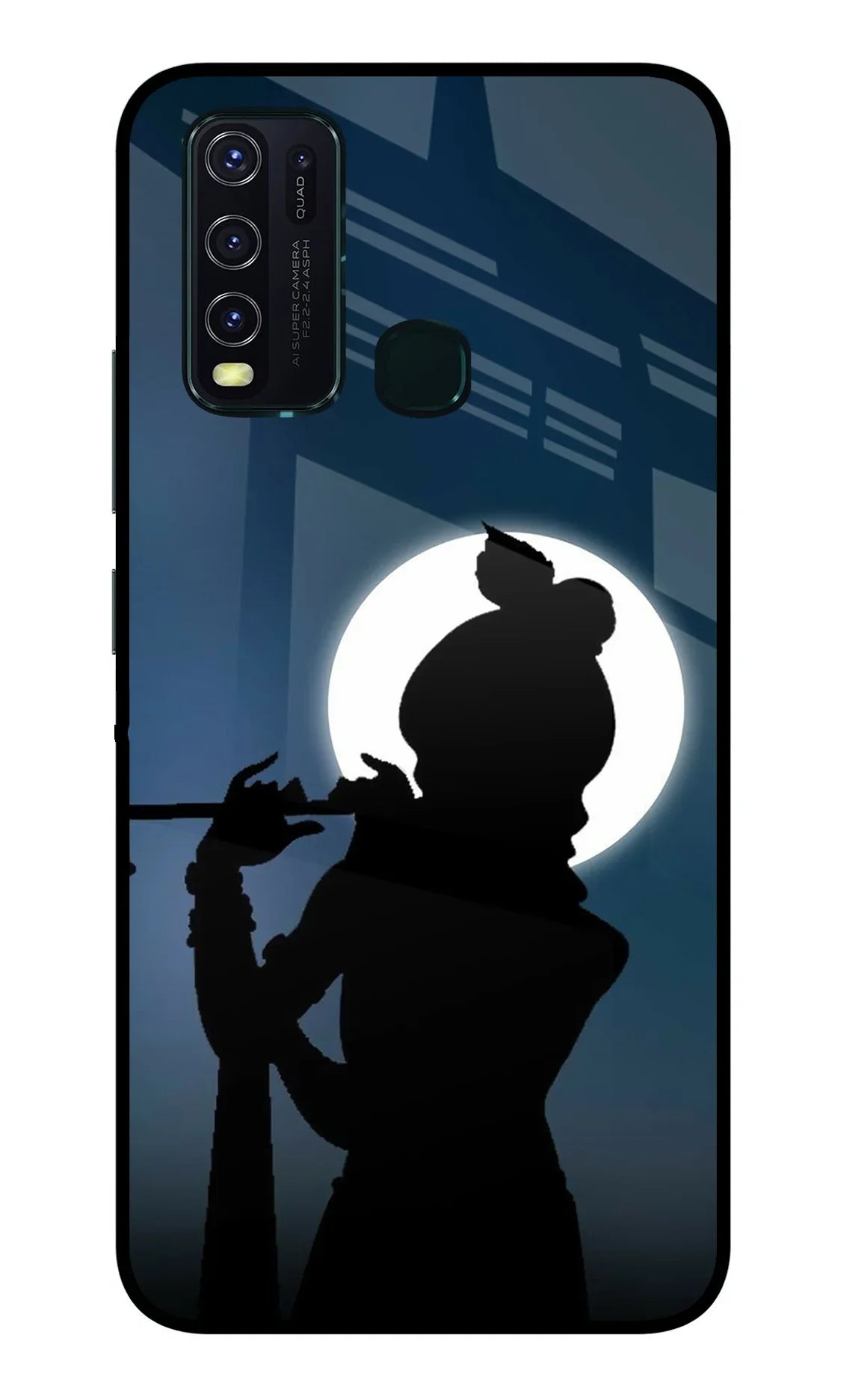 Shri Krishna Silhouette Vivo Y30/Y50 Glass Case - Shri Krishna Silhouette Vivo Y30/Y50 Glass Case Shri Krishna Silhouette Vivo Y30/Y50 Glass Case