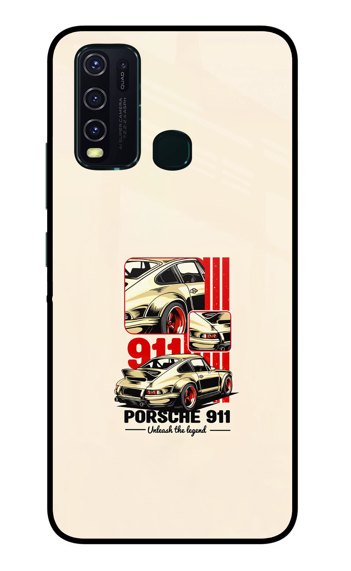 Classic Porsche 911 Vivo Y30/Y50 Glass Case - Classic Porsche 911 Vivo Y30/Y50 Glass Case Classic Porsche 911 Vivo Y30/Y50 Glass Case