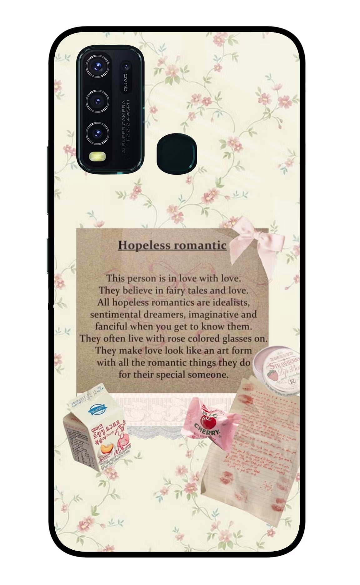 Hopeless Romantic Vivo Y30/Y50 Glass Case - Hopeless Romantic Vivo Y30/Y50 Glass Case Hopeless Romantic Vivo Y30/Y50 Glass Case