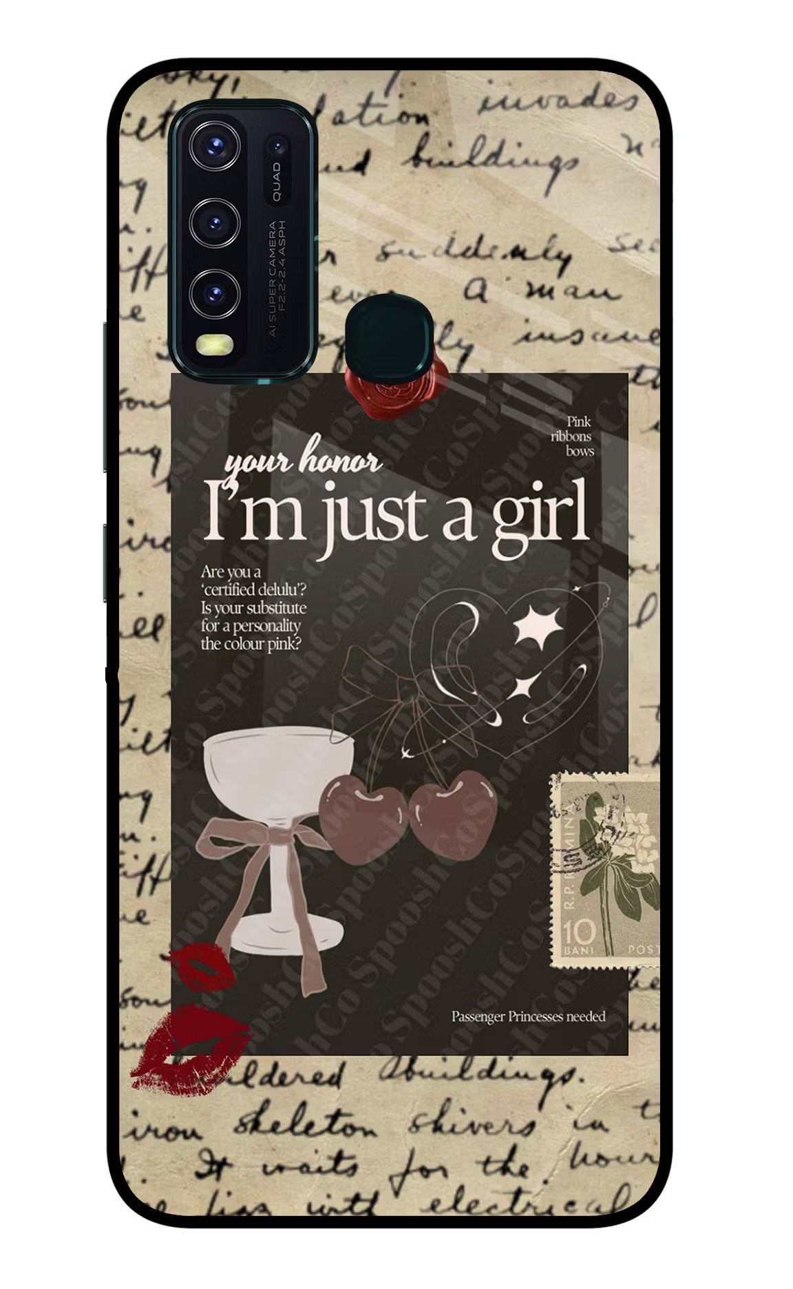 I am just a girl Vivo Y30/Y50 Glass Case - I am just a girl Vivo Y30/Y50 Glass Case I am just a girl Vivo Y30/Y50 Glass Case