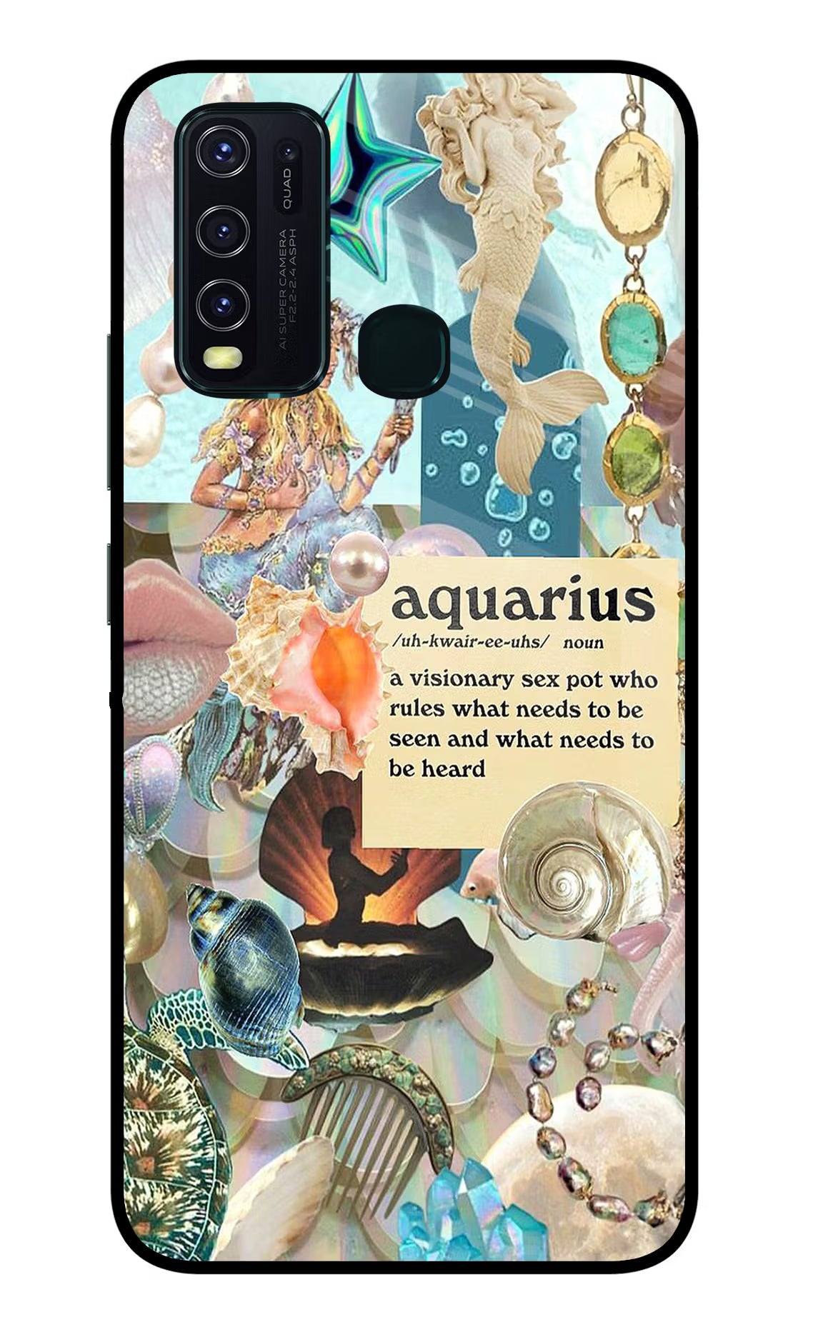 Aquarius Zodiac Vivo Y30/Y50 Glass Case - Aquarius Zodiac Vivo Y30/Y50 Glass Case Aquarius Zodiac Vivo Y30/Y50 Glass Case