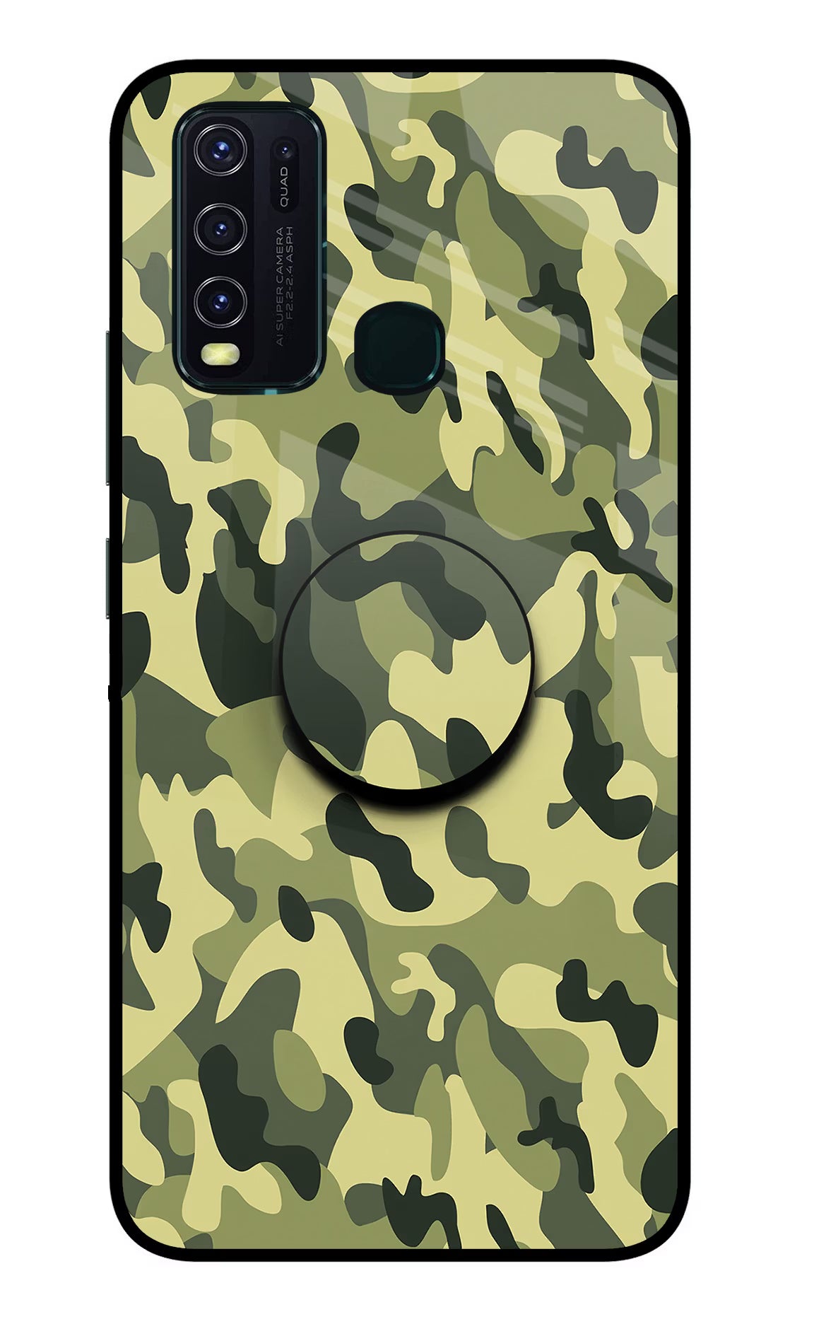 Camouflage Vivo Y30/Y50 Glass Case - Camouflage Vivo Y30/Y50 Glass Case Camouflage Vivo Y30/Y50 Glass Case