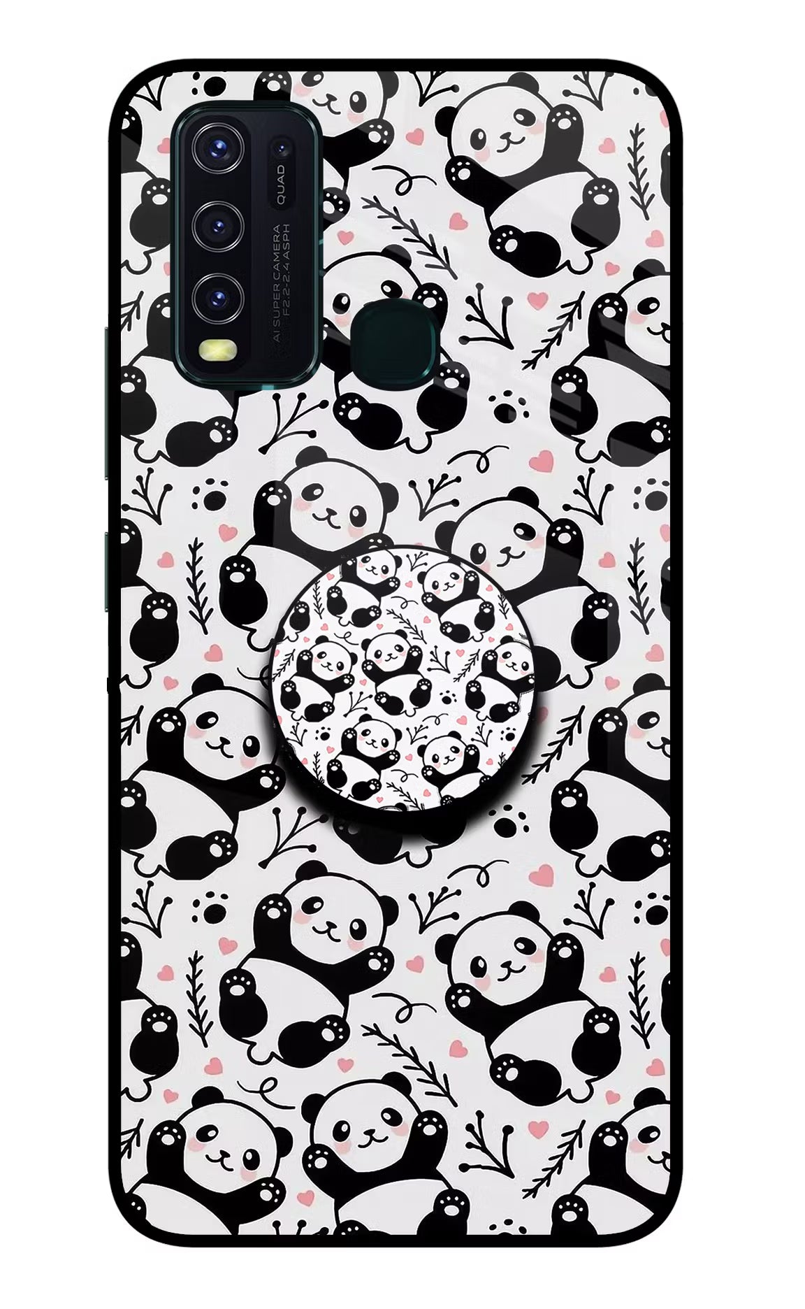 Cute Panda Vivo Y30/Y50 Glass Case - Cute Panda Vivo Y30/Y50 Glass Case Cute Panda Vivo Y30/Y50 Glass Case