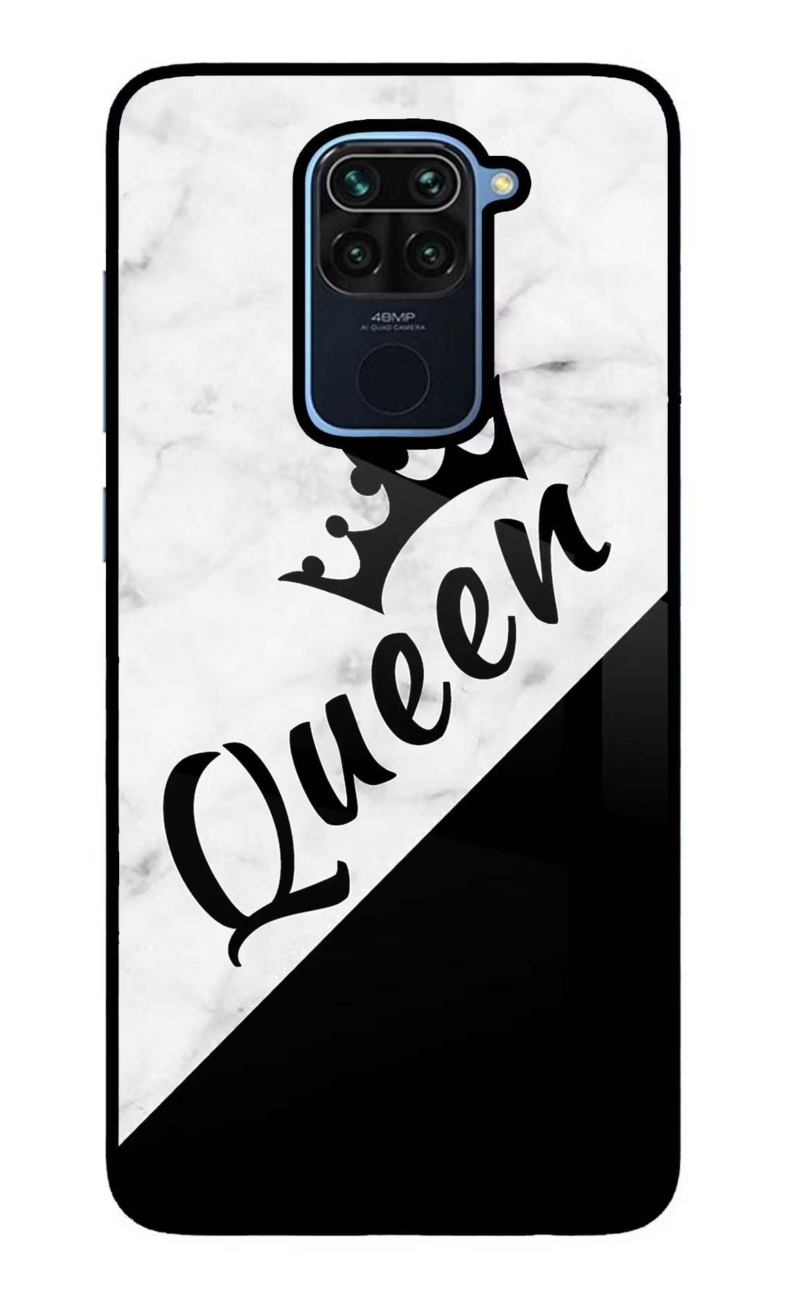 Queen Redmi Note 9 Back Cover - Queen Redmi Note 9 Glass Case Back Cover by Casekaro Queen Redmi Note 9 Glass Case Back Cover by Casekaro