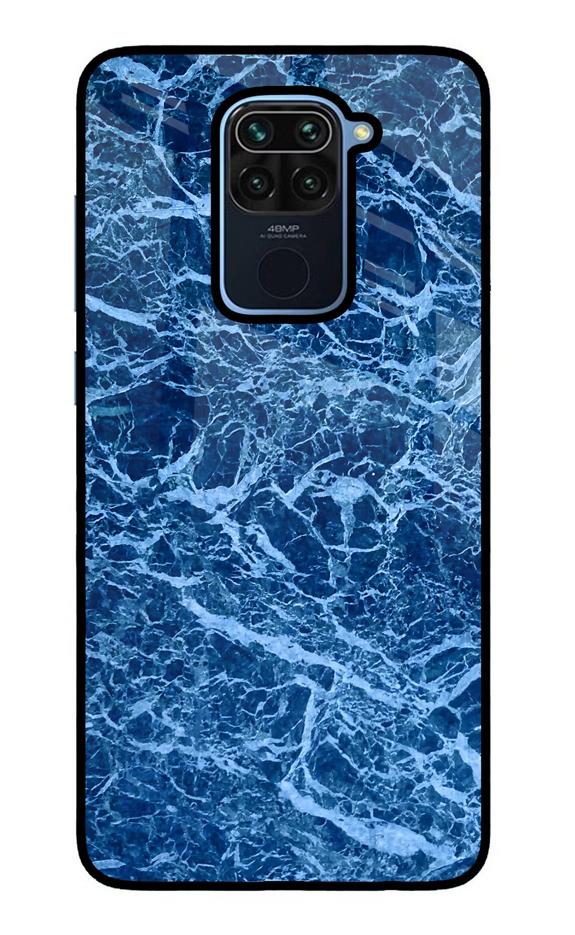 Blue Marble Redmi Note 9 Back Cover - Blue Marble Redmi Note 9 Glass Case Back Cover by Casekaro Blue Marble Redmi Note 9 Glass Case Back Cover by Casekaro