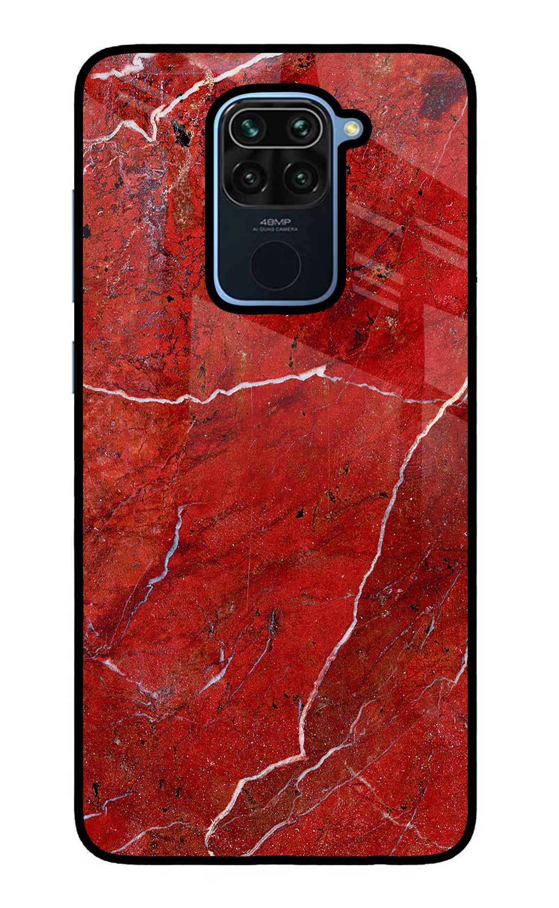 Red Marble Design Redmi Note 9 Glass Case - Red Marble Design Redmi Note 9 Glass Case Red Marble Design Redmi Note 9 Glass Case