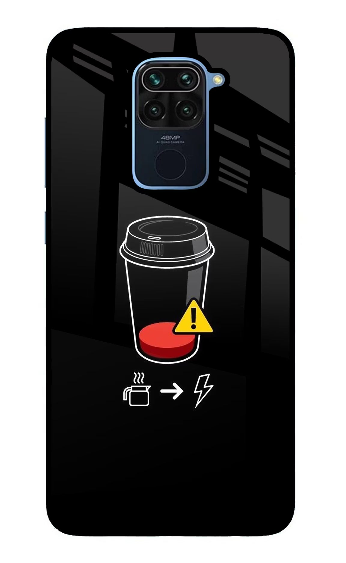 Coffee Redmi Note 9 Glass Case - Coffee Redmi Note 9 Glass Case Coffee Redmi Note 9 Glass Case