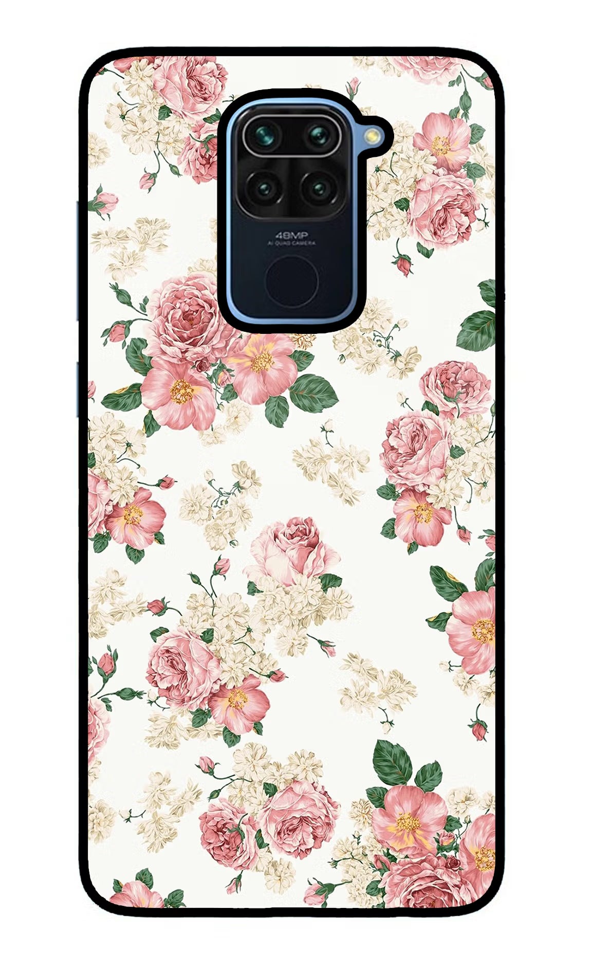 Flowers Redmi Note 9 Back Cover - Flowers Redmi Note 9 Glass Case Back Cover by Casekaro Flowers Redmi Note 9 Glass Case Back Cover by Casekaro