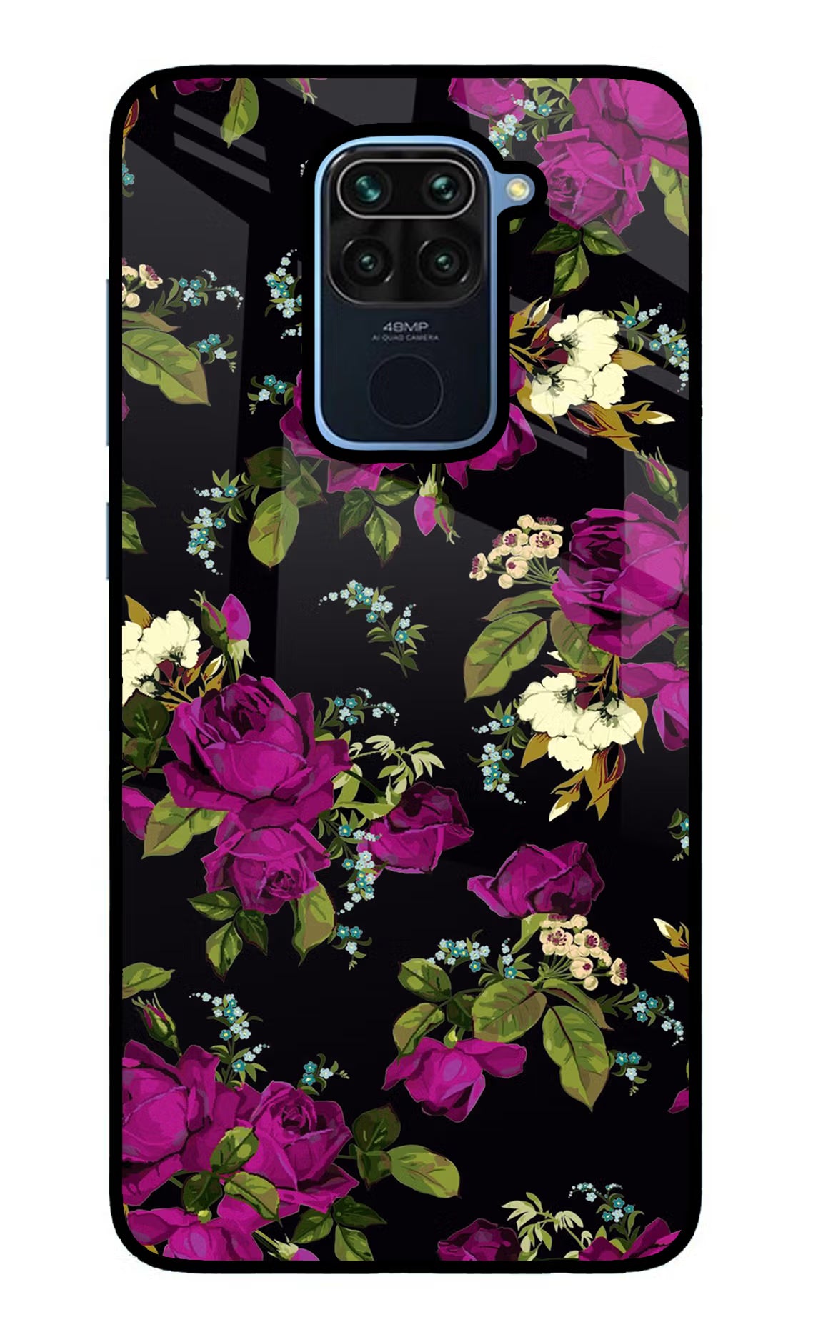 Flowers Redmi Note 9 Glass Case - Flowers Redmi Note 9 Glass Case Flowers Redmi Note 9 Glass Case