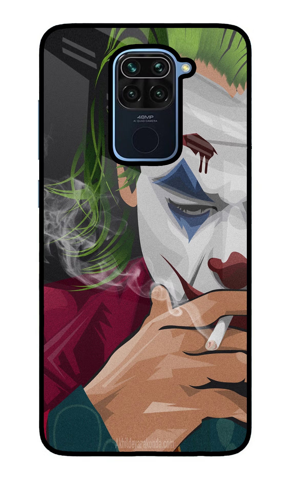 Joker Smoking Redmi Note 9 Back Cover - Joker Smoking Redmi Note 9 Glass Case Back Cover by Casekaro Joker Smoking Redmi Note 9 Glass Case Back Cover by Casekaro
