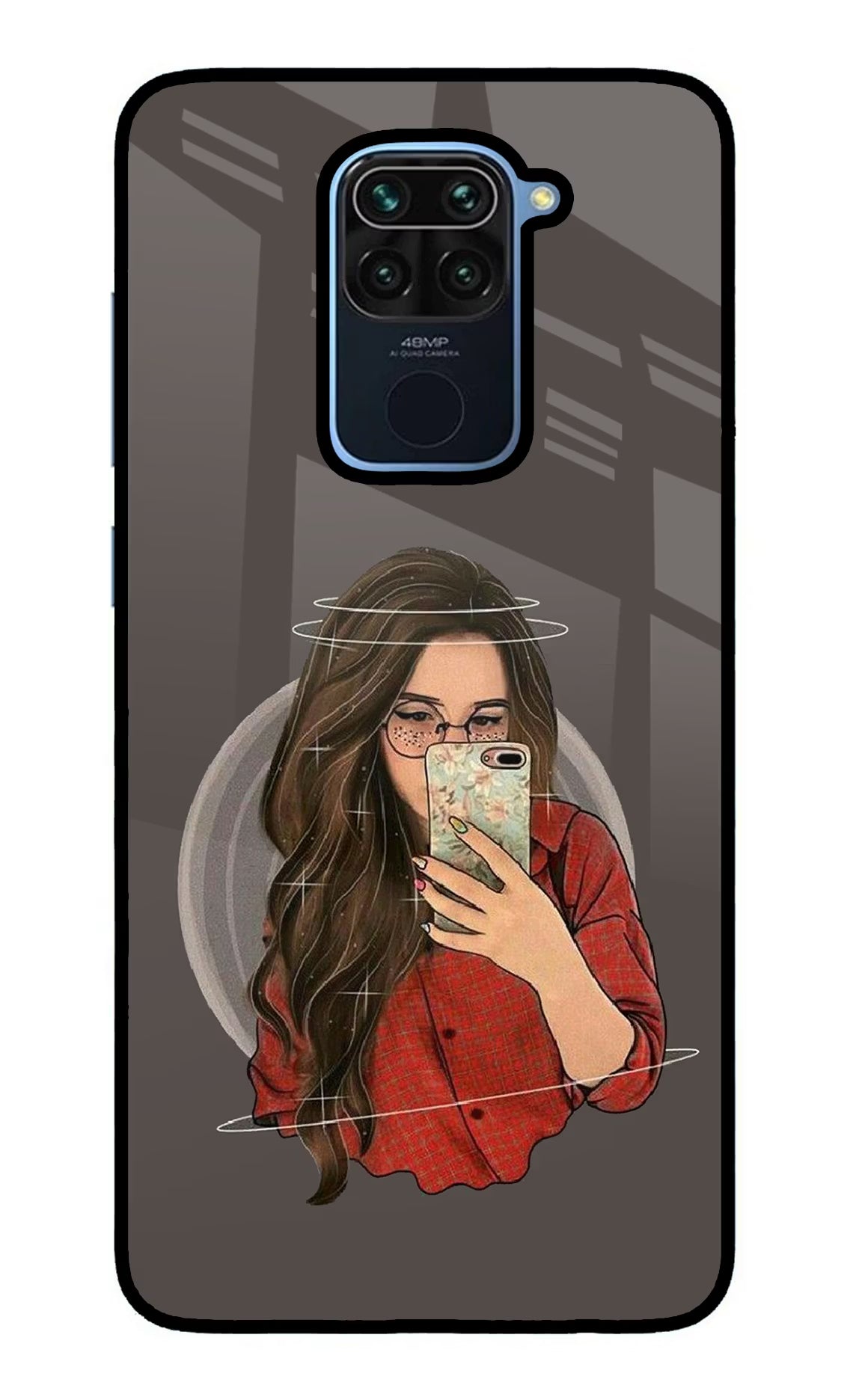 Selfie Queen Redmi Note 9 Back Cover - Selfie Queen Redmi Note 9 Glass Case Back Cover by Casekaro Selfie Queen Redmi Note 9 Glass Case Back Cover by Casekaro