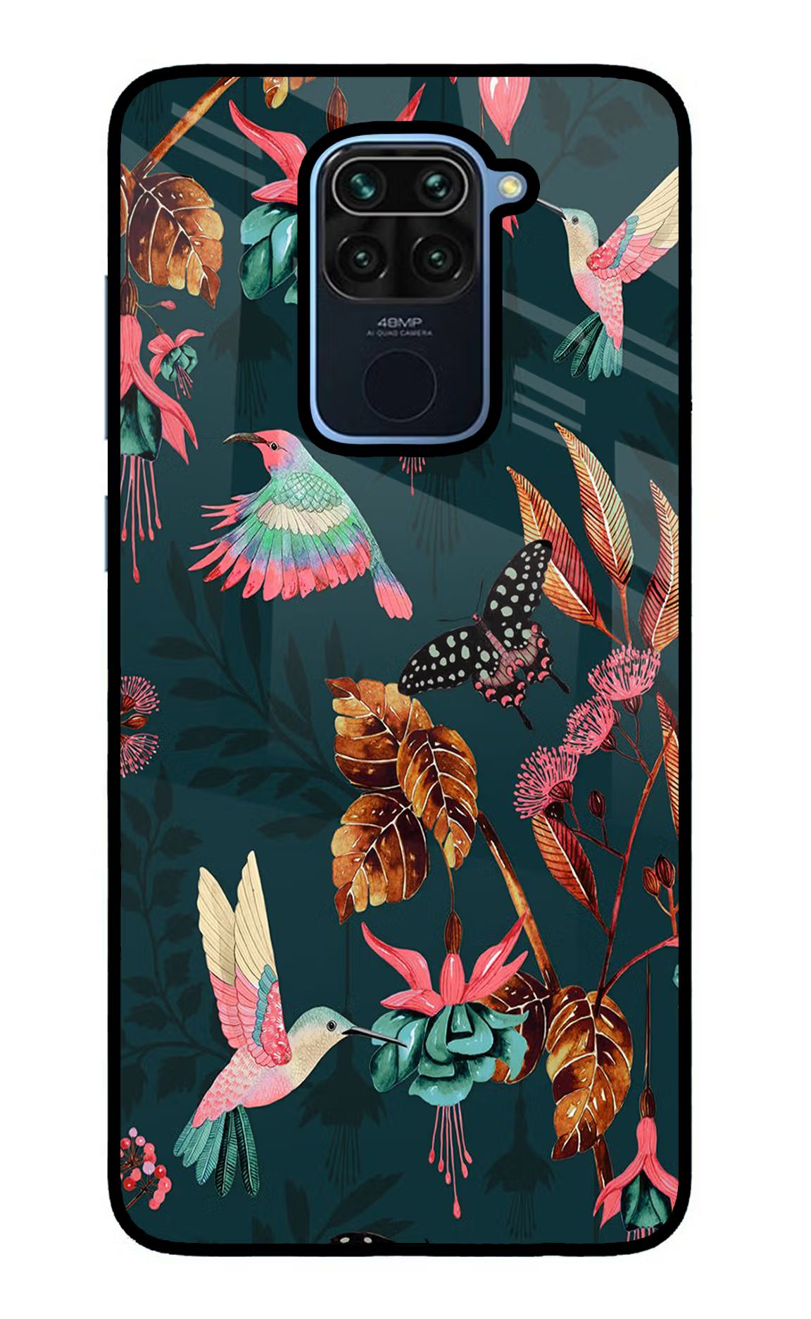 Birds Redmi Note 9 Back Cover - Birds Redmi Note 9 Glass Case Back Cover by Casekaro Birds Redmi Note 9 Glass Case Back Cover by Casekaro