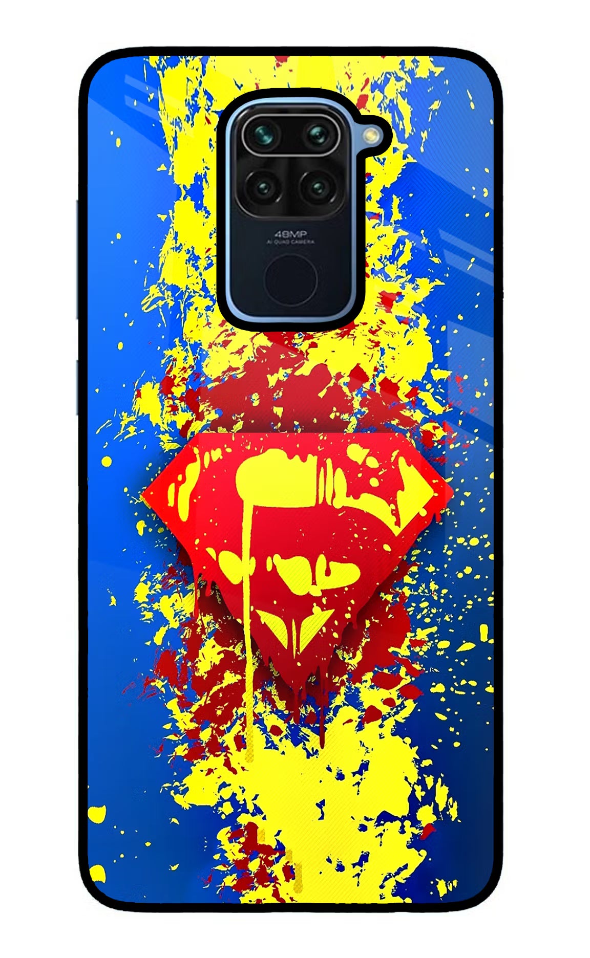 Superman logo Redmi Note 9 Back Cover - Superman logo Redmi Note 9 Glass Case Back Cover by Casekaro Superman logo Redmi Note 9 Glass Case Back Cover by Casekaro