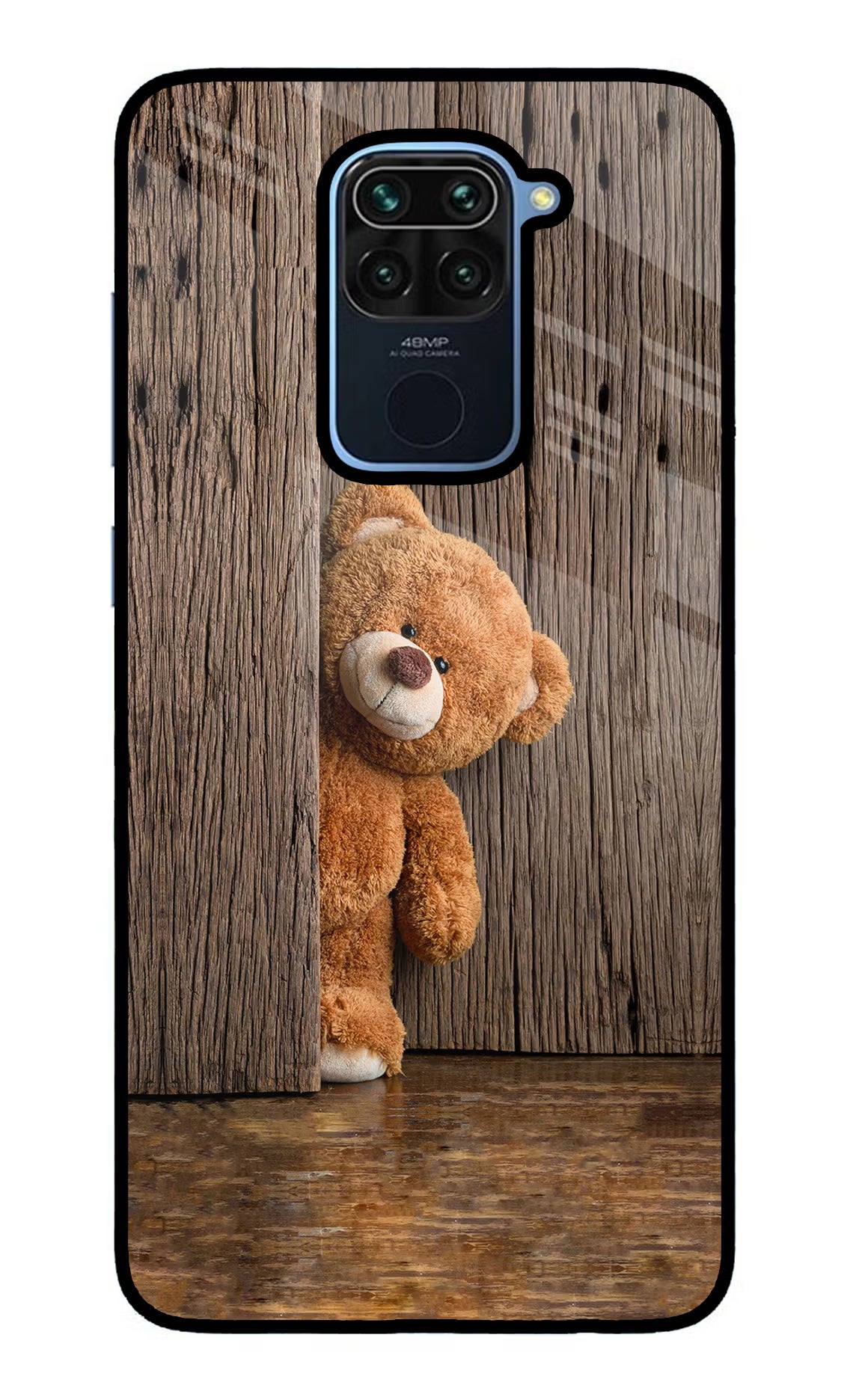 Teddy Wooden Redmi Note 9 Glass Case - Teddy Wooden Redmi Note 9 Glass Case Teddy Wooden Redmi Note 9 Glass Case