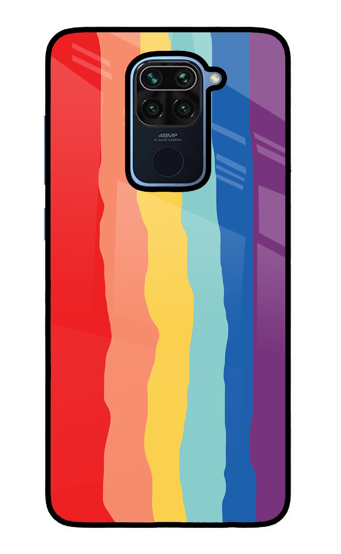 Rainbow Redmi Note 9 Glass Case - Rainbow Redmi Note 9 Glass Case Rainbow Redmi Note 9 Glass Case