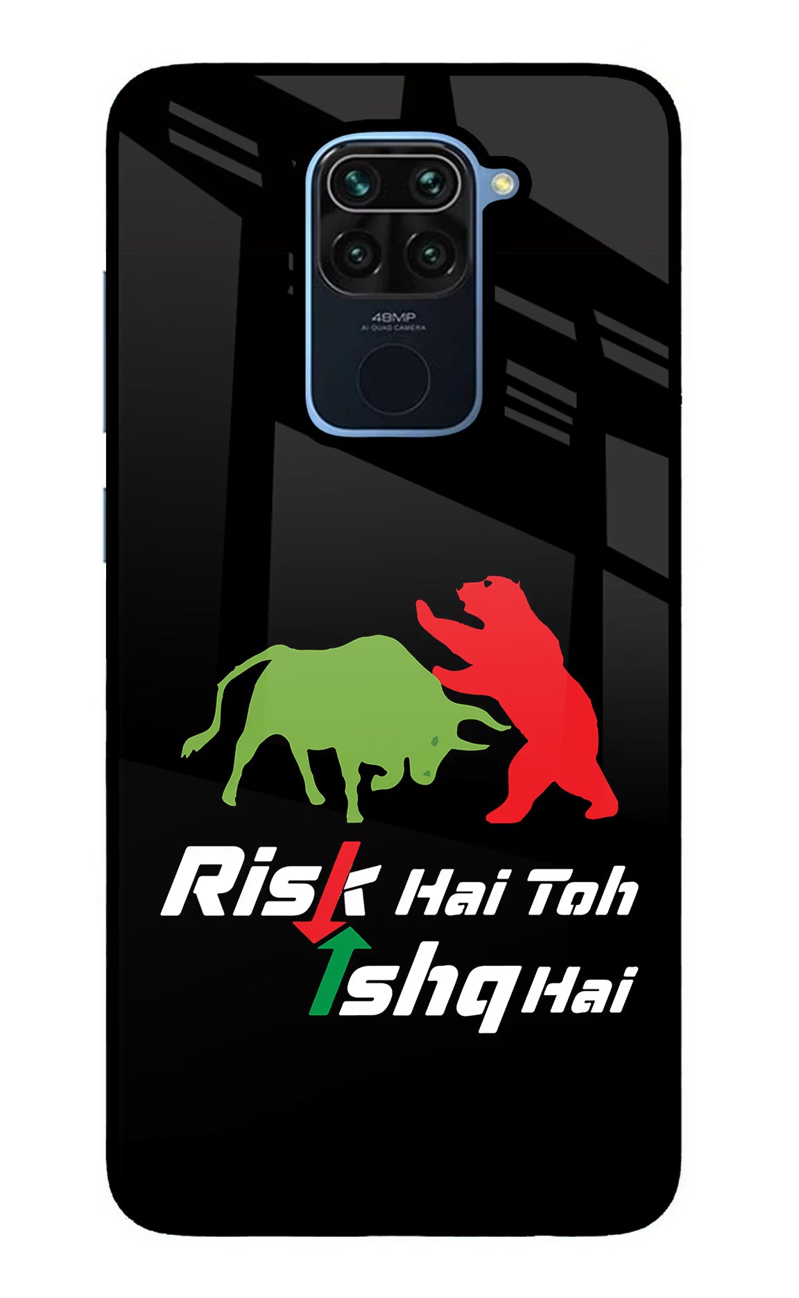 Risk Hai Toh Ishq Hai Redmi Note 9 Back Cover - Risk Hai Toh Ishq Hai Redmi Note 9 Glass Case Back Cover by Casekaro Risk Hai Toh Ishq Hai Redmi Note 9 Glass Case Back Cover by Casekaro