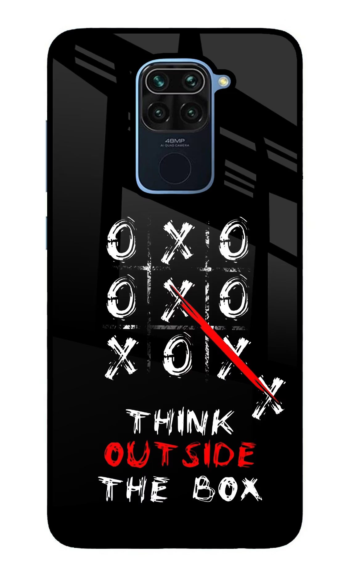 Think out of the BOX Redmi Note 9 Back Cover - Think out of the BOX Redmi Note 9 Glass Case Back Cover by Casekaro Think out of the BOX Redmi Note 9 Glass Case Back Cover by Casekaro