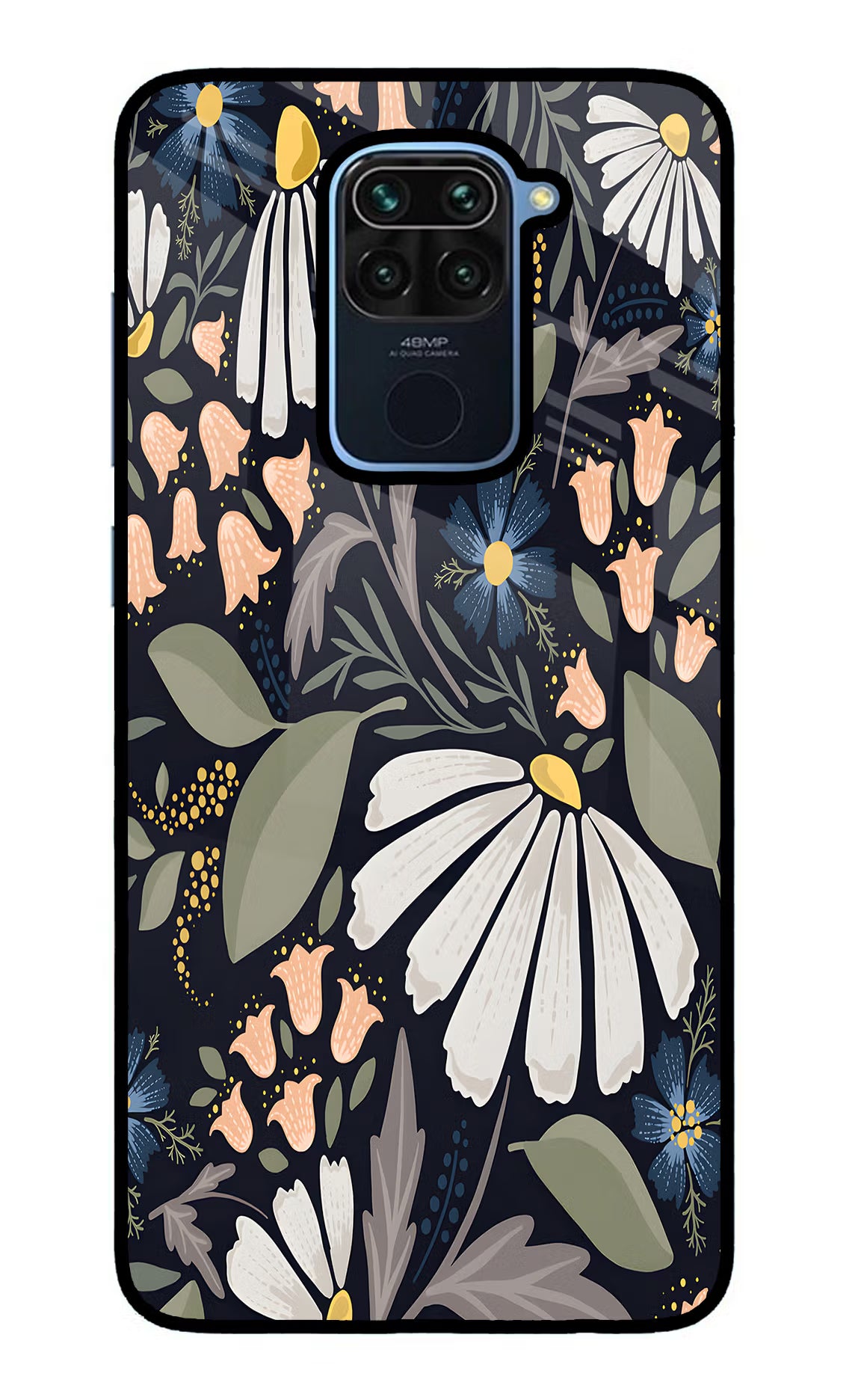 Flowers Art Redmi Note 9 Glass Case - Flowers Art Redmi Note 9 Glass Case Flowers Art Redmi Note 9 Glass Case