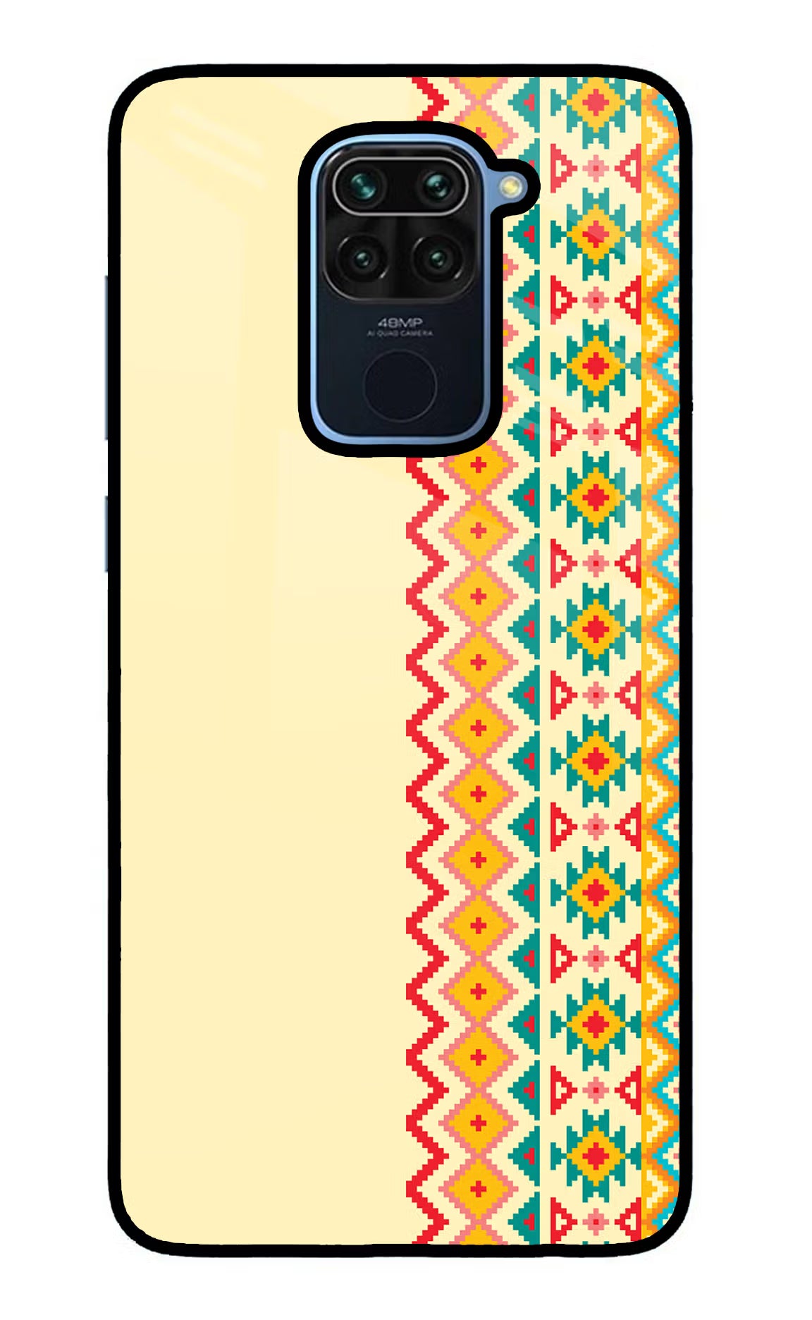 Ethnic Seamless Redmi Note 9 Back Cover - Ethnic Seamless Redmi Note 9 Glass Case Back Cover by Casekaro Ethnic Seamless Redmi Note 9 Glass Case Back Cover by Casekaro