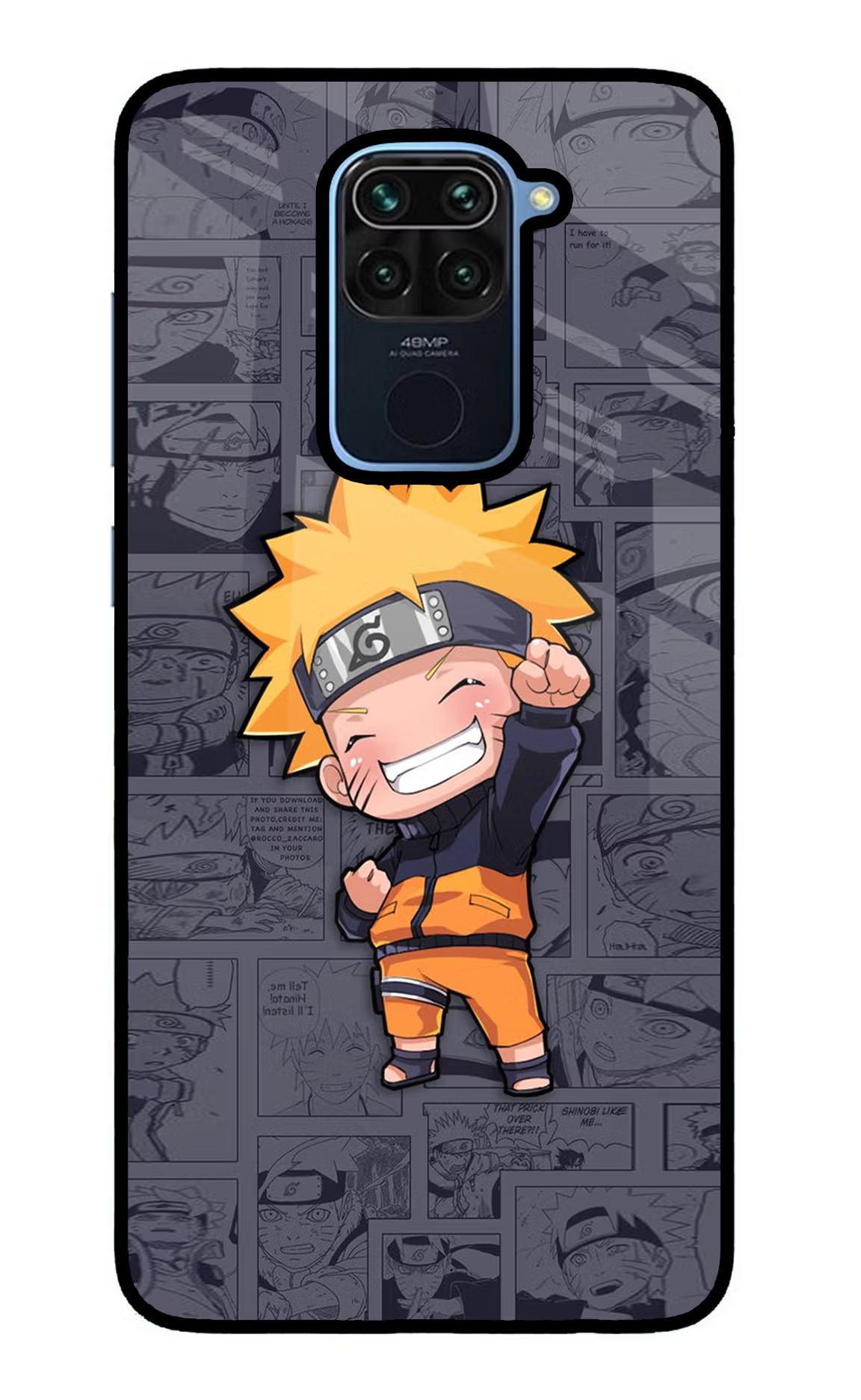 Chota Naruto Redmi Note 9 Back Cover - Chota Naruto Redmi Note 9 Glass Case Back Cover by Casekaro Chota Naruto Redmi Note 9 Glass Case Back Cover by Casekaro