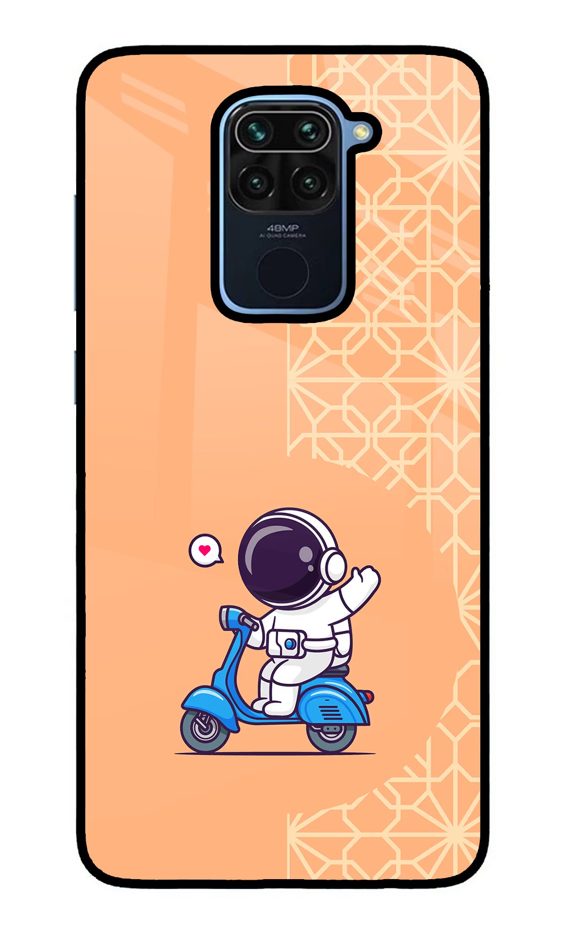 Cute Astronaut Riding Redmi Note 9 Glass Case - Cute Astronaut Riding Redmi Note 9 Glass Case Cute Astronaut Riding Redmi Note 9 Glass Case