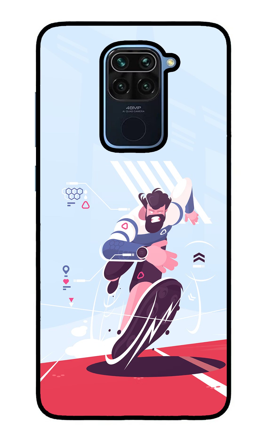 Run Pro Redmi Note 9 Back Cover - Run Pro Redmi Note 9 Glass Case Back Cover by Casekaro Run Pro Redmi Note 9 Glass Case Back Cover by Casekaro