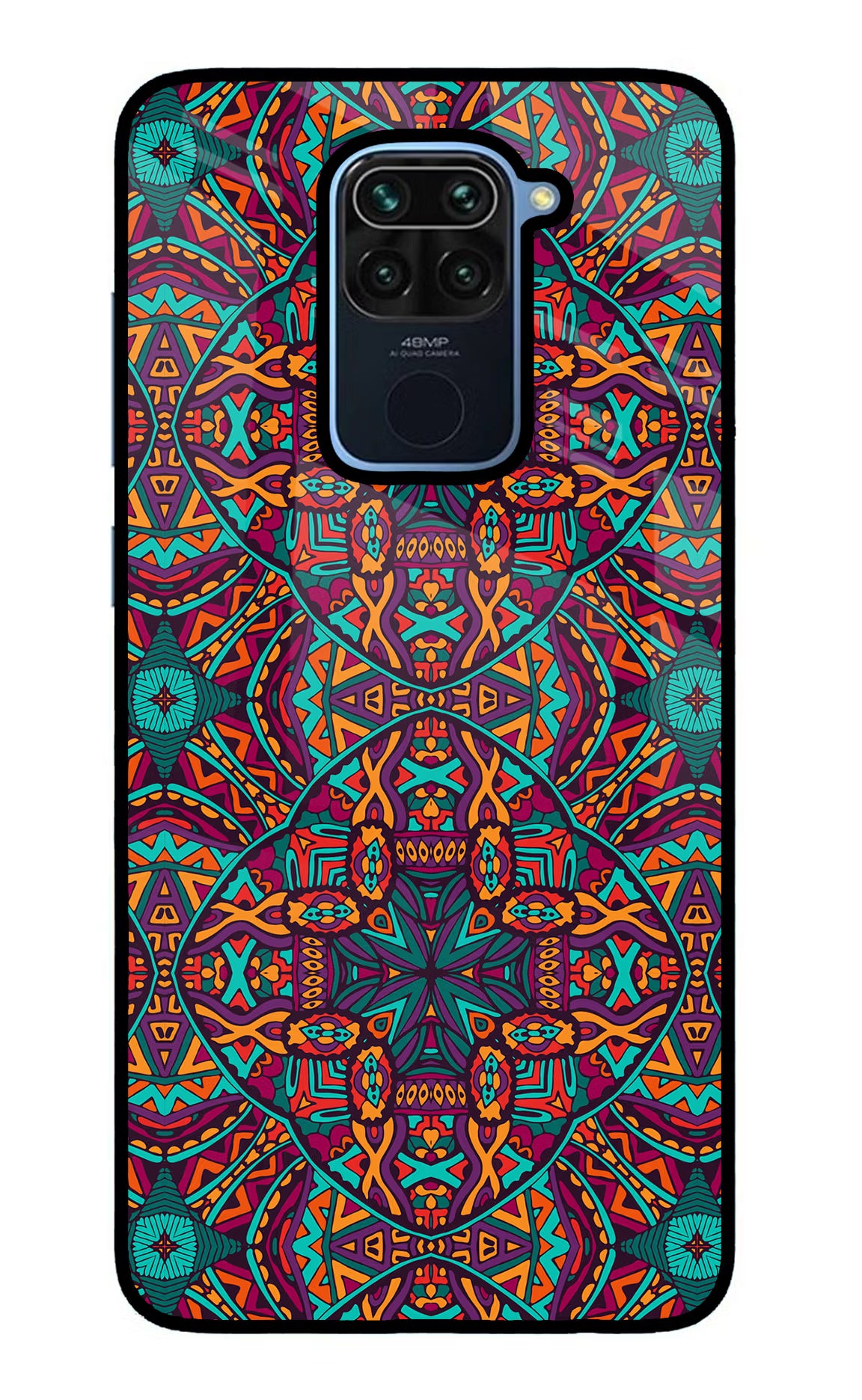 Colour Mandala Redmi Note 9 Glass Case - Colour Mandala Redmi Note 9 Glass Case Colour Mandala Redmi Note 9 Glass Case