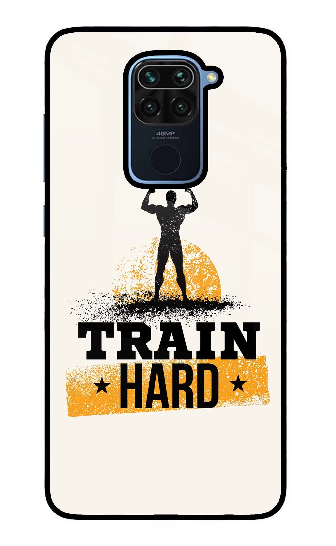 Train Hard Redmi Note 9 Back Cover - Train Hard Redmi Note 9 Glass Case Back Cover by Casekaro Train Hard Redmi Note 9 Glass Case Back Cover by Casekaro